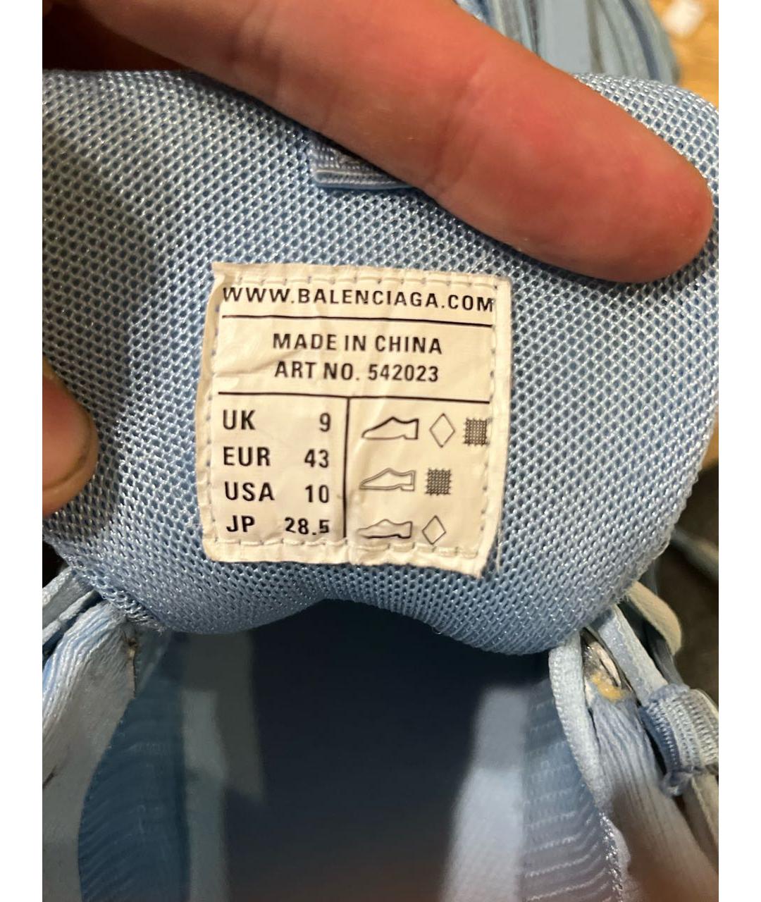 BALENCIAGA Голубые текстильные низкие кроссовки / кеды, фото 5