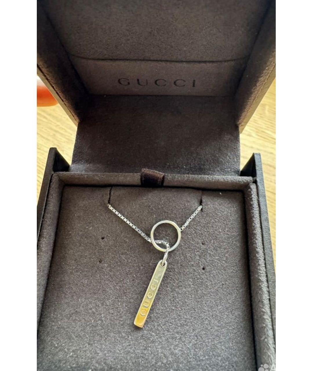 GUCCI Серебрянный чокер из белого золота, фото 2