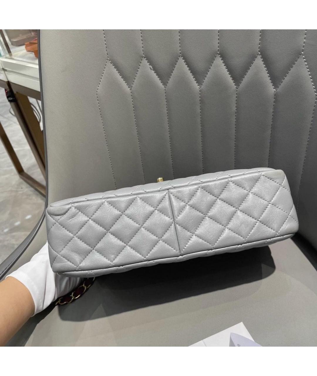 CHANEL Серая кожаная сумка через плечо, фото 7