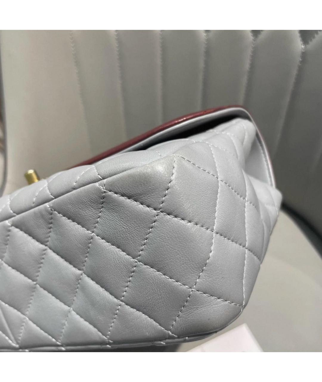 CHANEL Серая кожаная сумка через плечо, фото 8