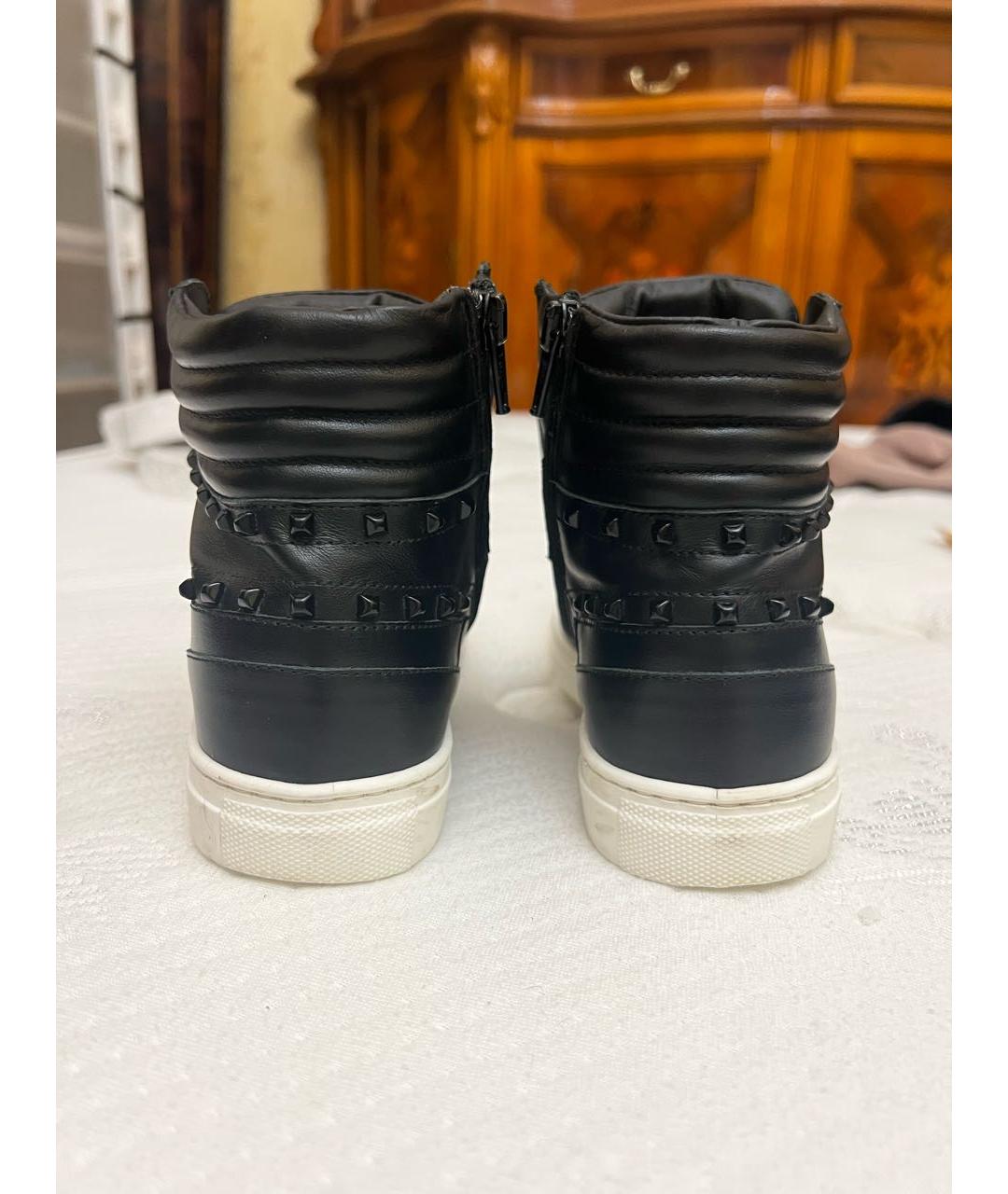 PHILIPP PLEIN JUNIOR Черные кожаные кеды, фото 6