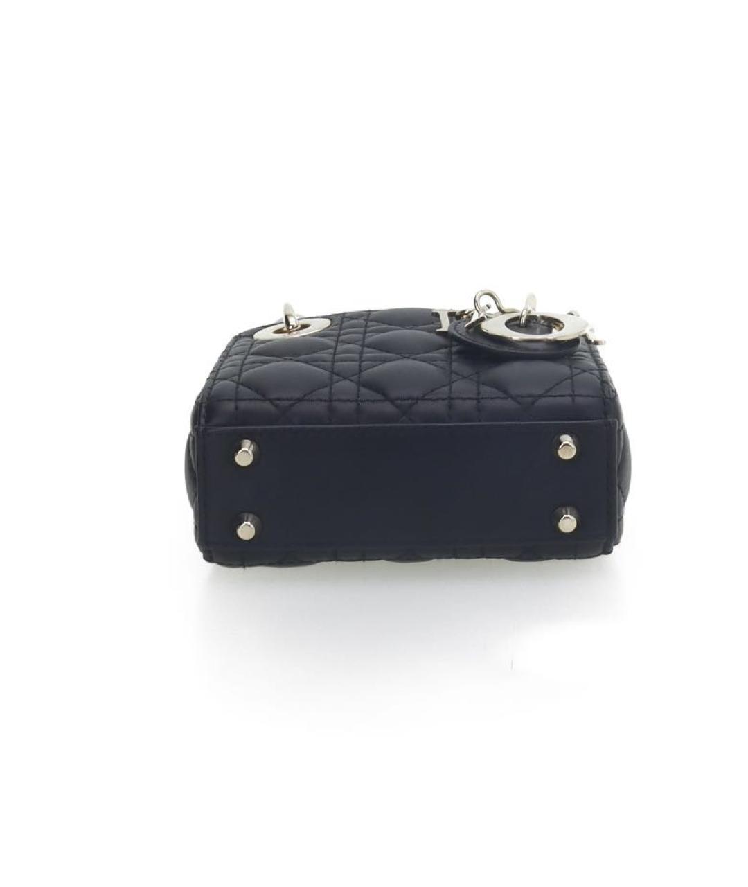 CHRISTIAN DIOR Черная кожаная сумка с короткими ручками, фото 4