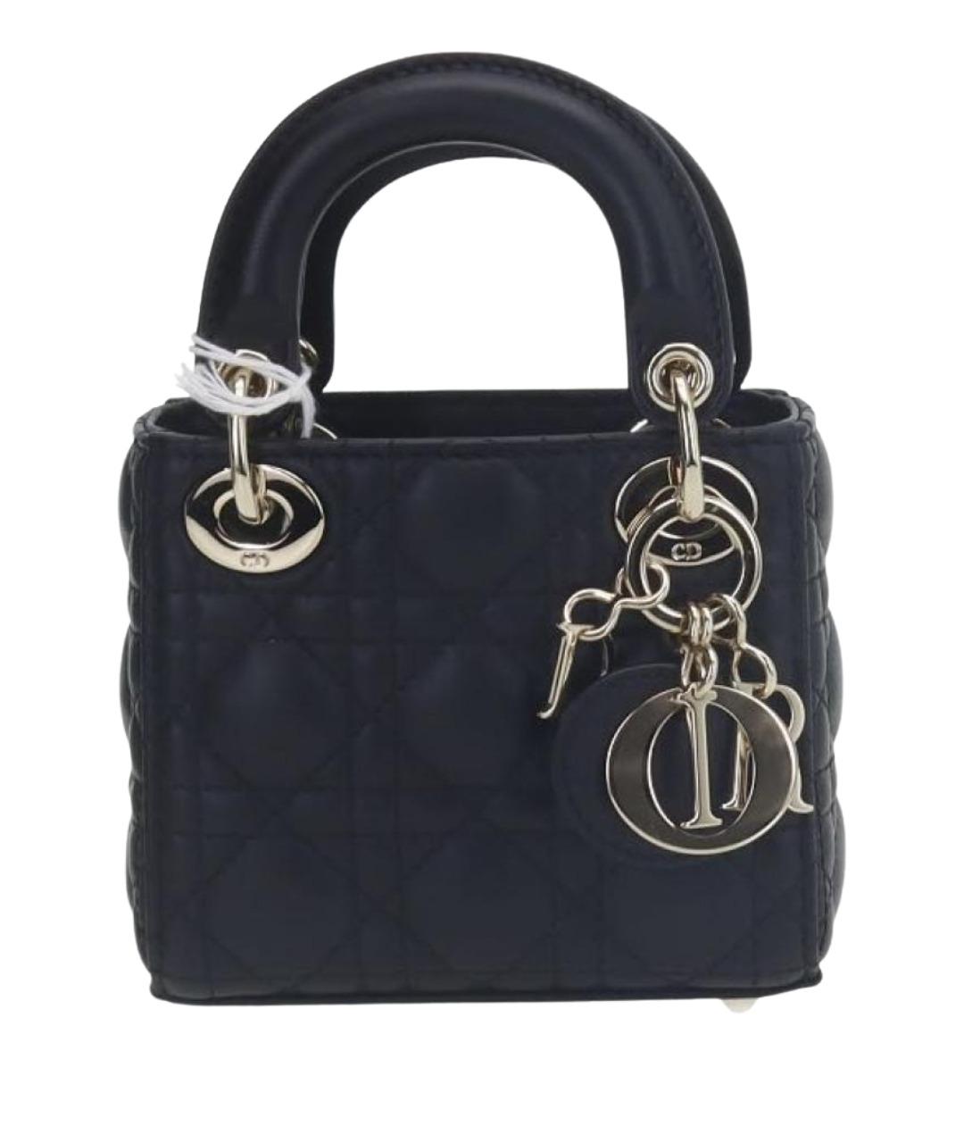 CHRISTIAN DIOR Черная кожаная сумка с короткими ручками, фото 1