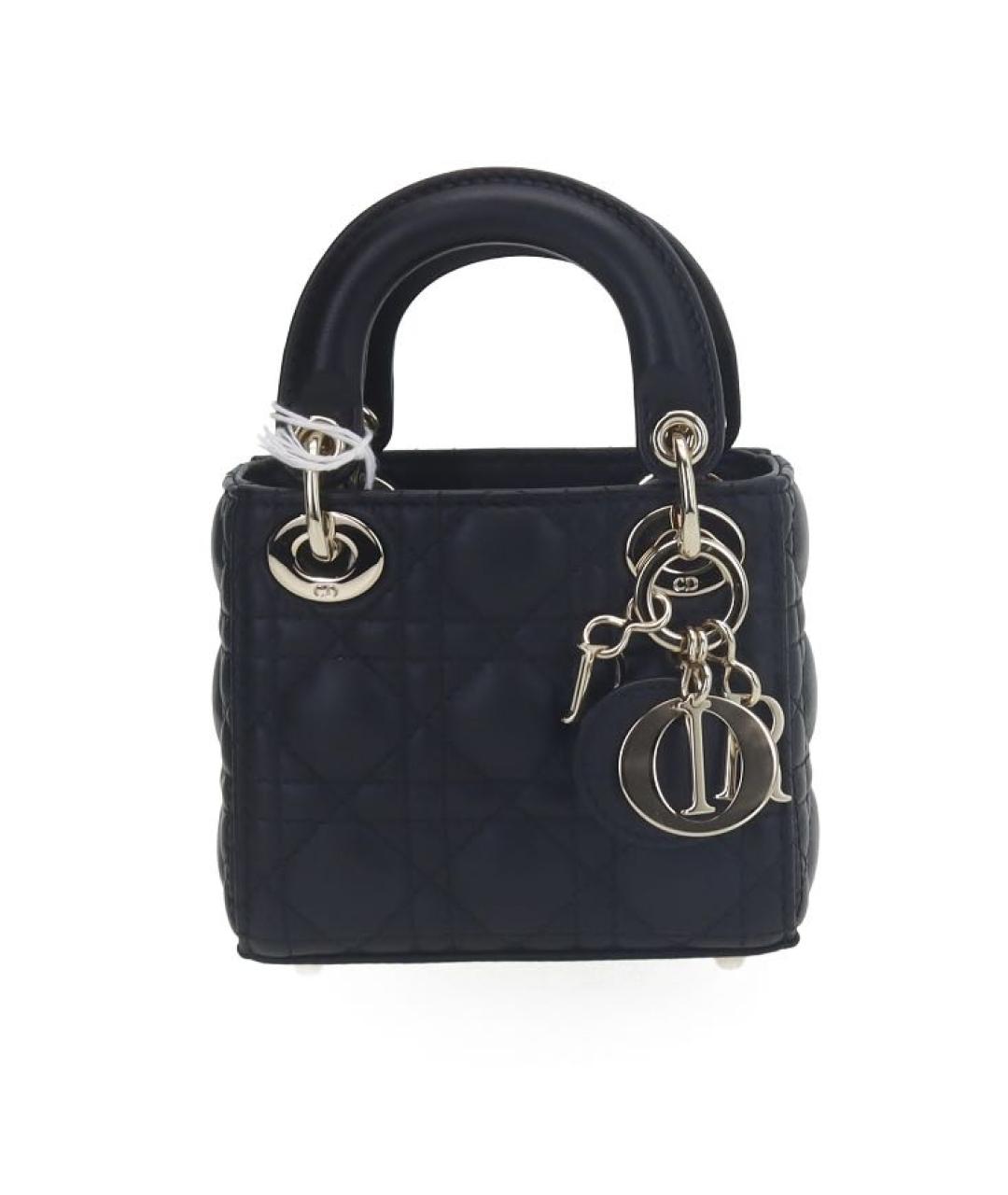 CHRISTIAN DIOR Черная кожаная сумка с короткими ручками, фото 9