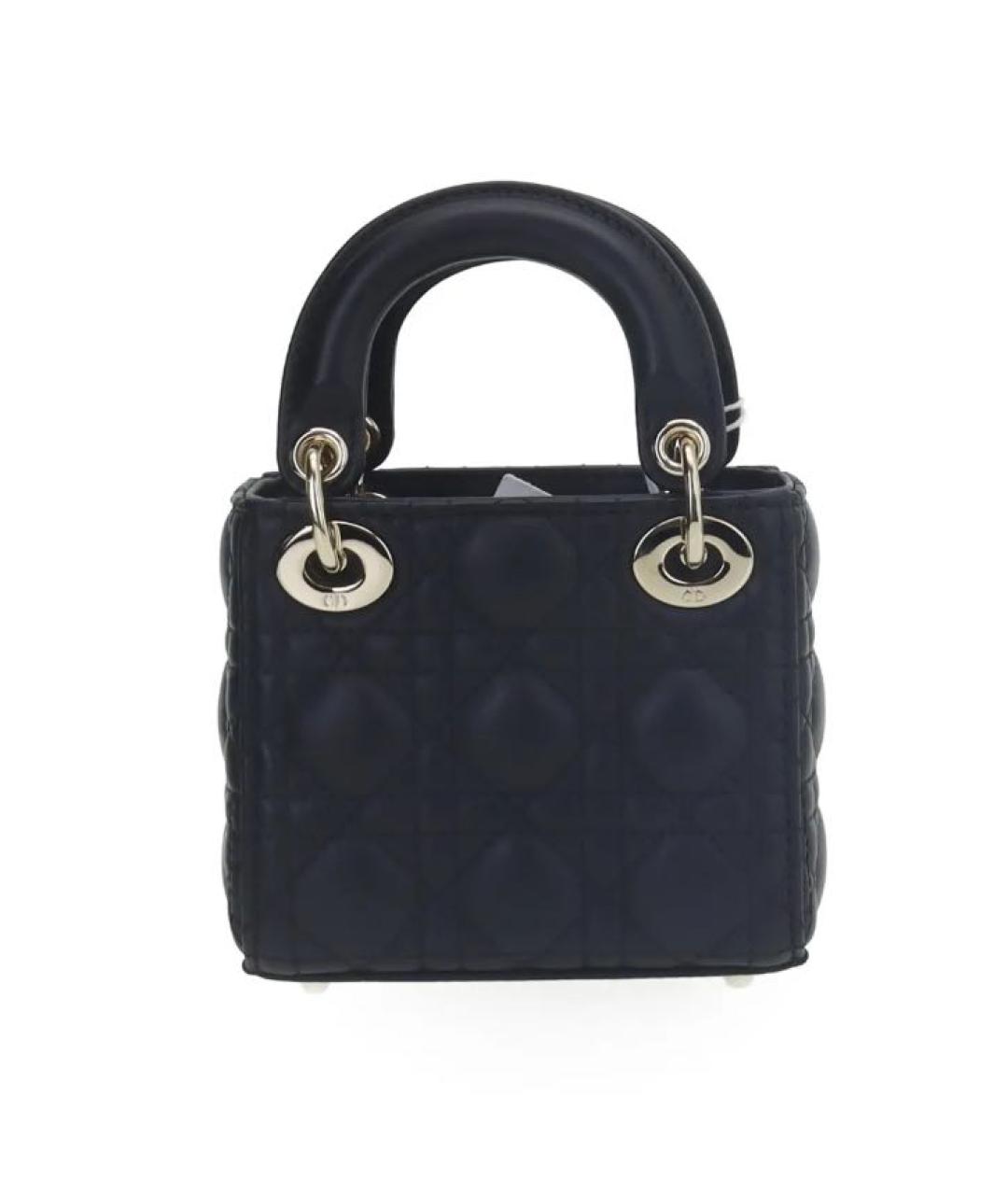 CHRISTIAN DIOR Черная кожаная сумка с короткими ручками, фото 3