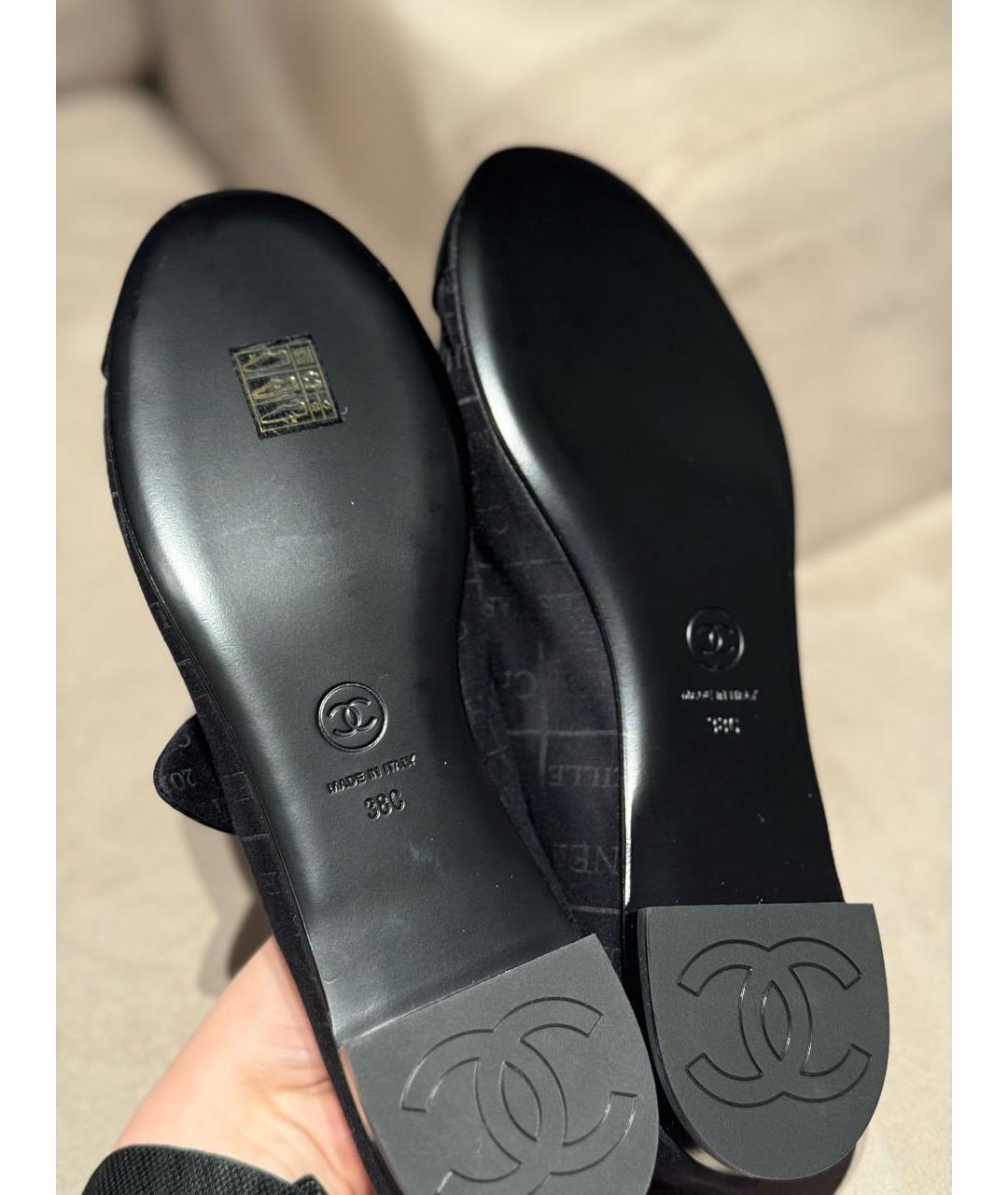 CHANEL Черные кожаные балетки, фото 2