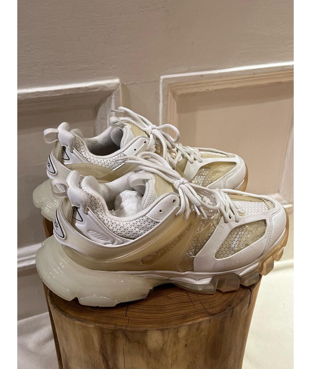 BALENCIAGA Белые текстильные низкие кроссовки / кеды, фото 3