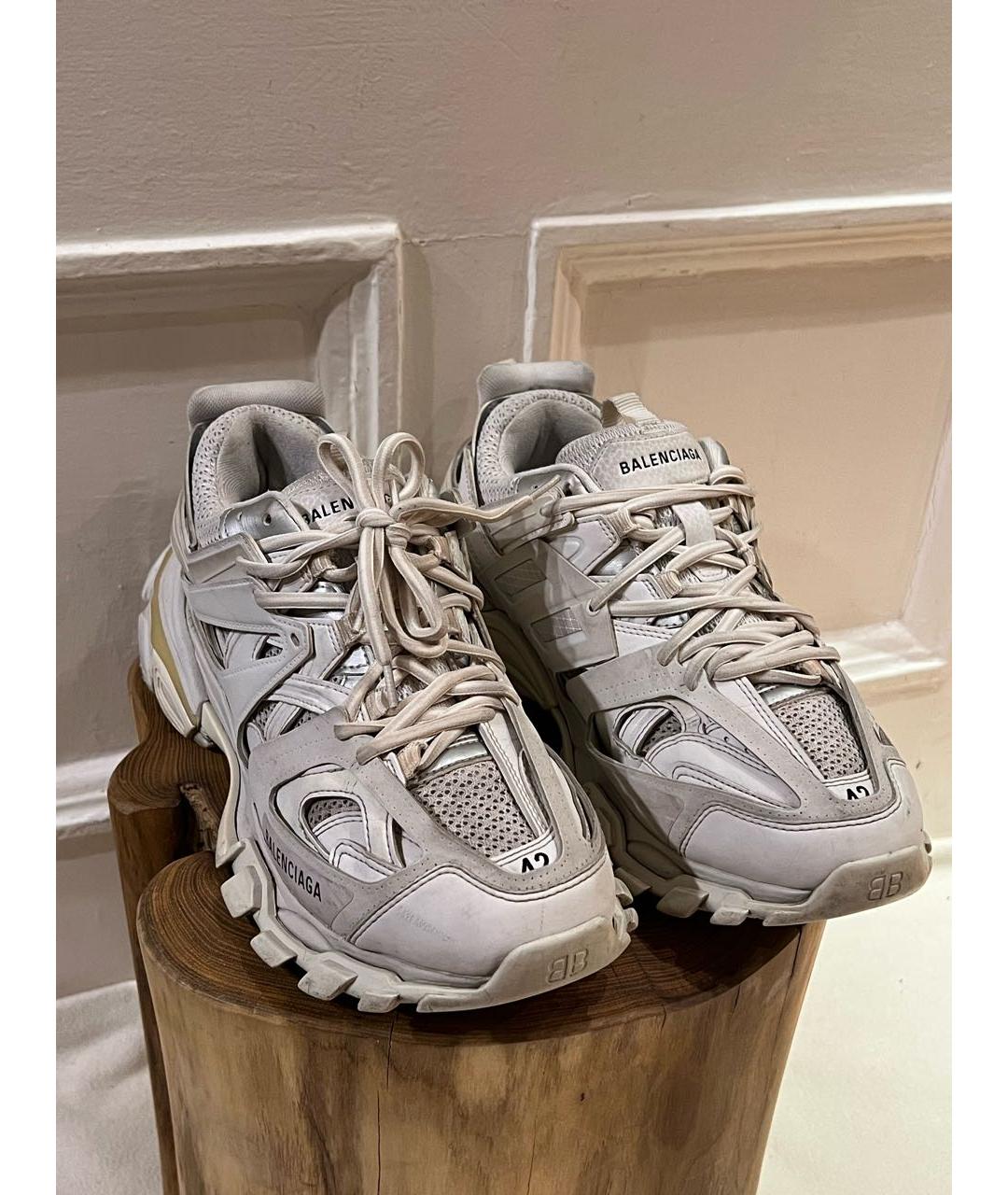 BALENCIAGA Белые текстильные низкие кроссовки / кеды, фото 2