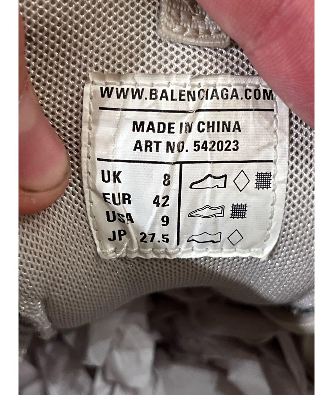 BALENCIAGA Белые текстильные низкие кроссовки / кеды, фото 5