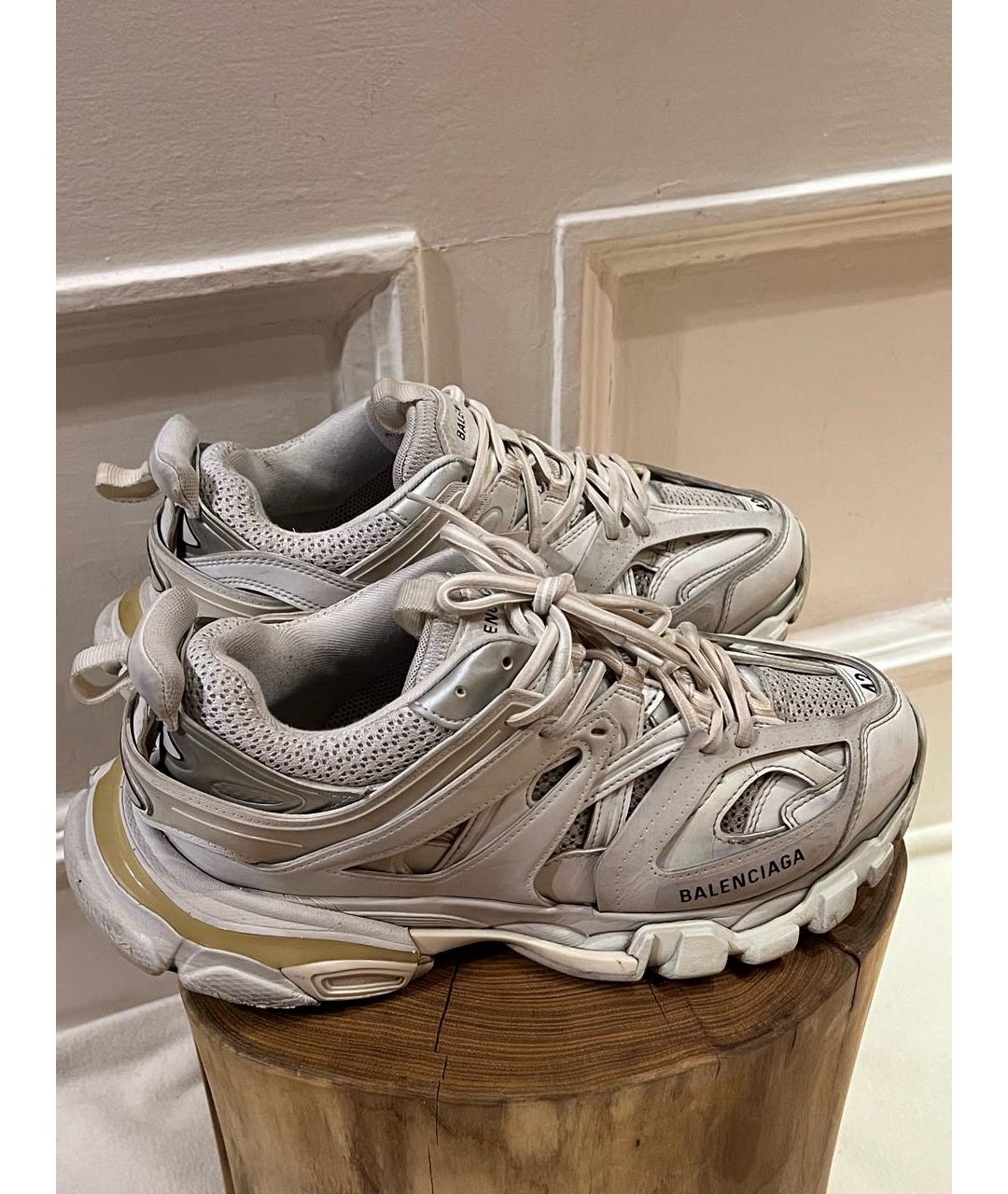 BALENCIAGA Белые текстильные низкие кроссовки / кеды, фото 3