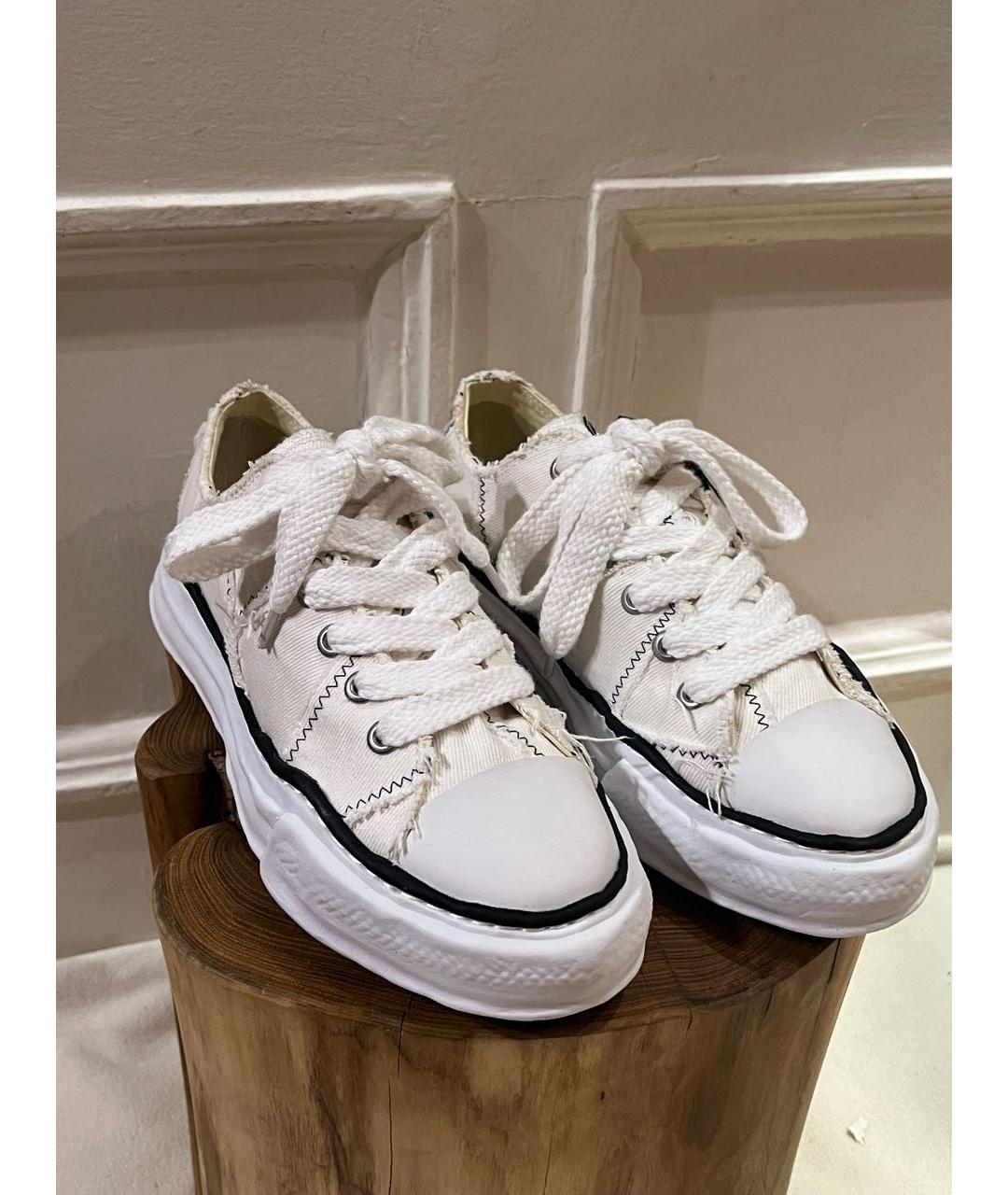 MAISON MIHARA YASUHIRO Белые текстильные низкие кроссовки / кеды, фото 2