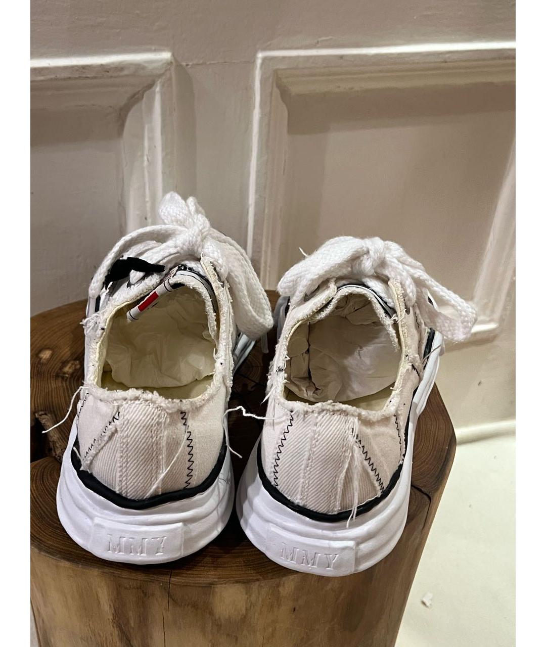 MAISON MIHARA YASUHIRO Белые текстильные низкие кроссовки / кеды, фото 4