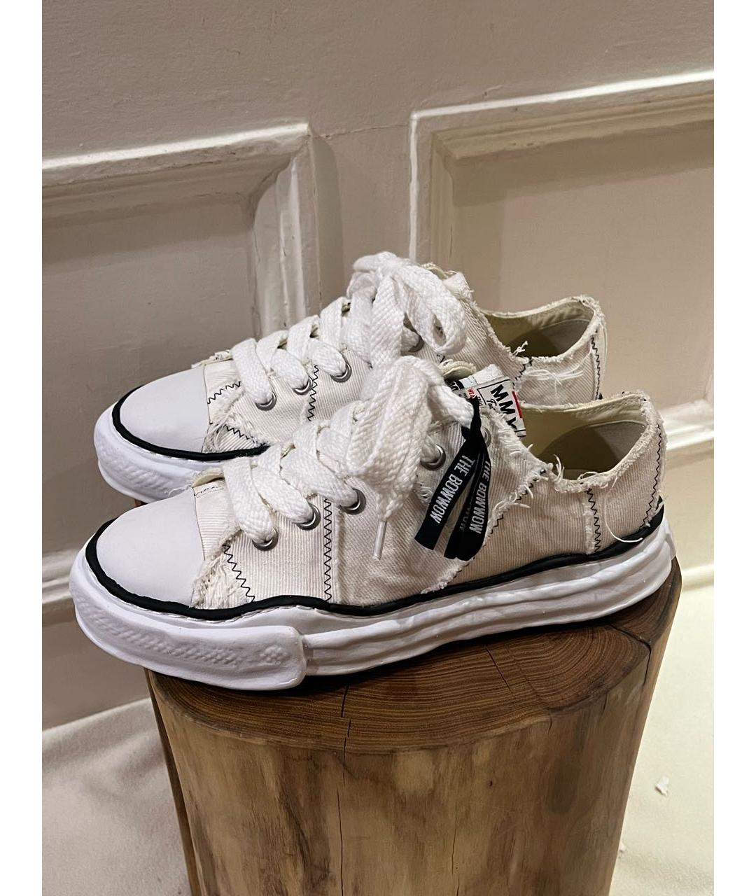 MAISON MIHARA YASUHIRO Белые текстильные низкие кроссовки / кеды, фото 6