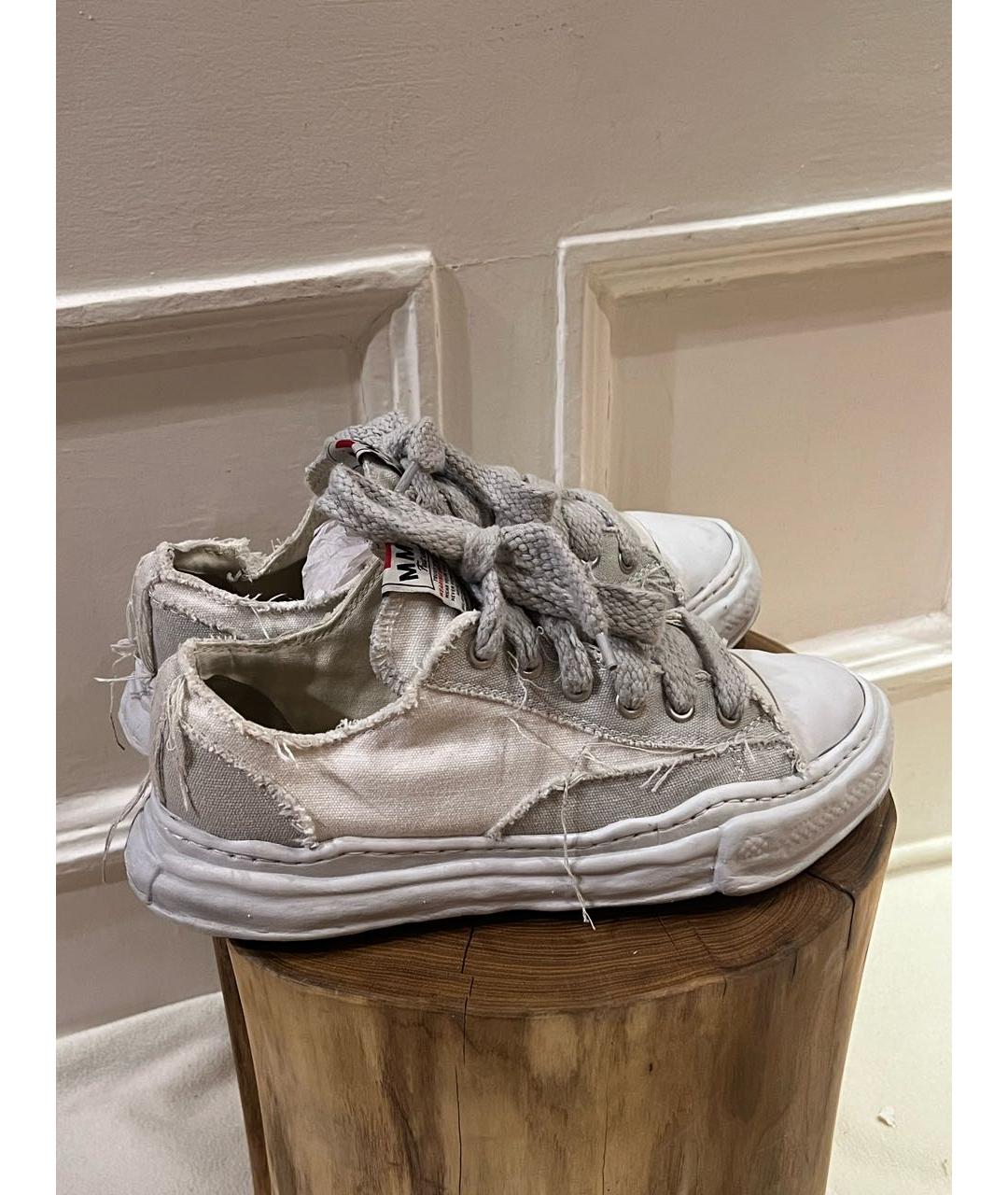 MAISON MIHARA YASUHIRO Серые текстильные низкие кроссовки / кеды, фото 3