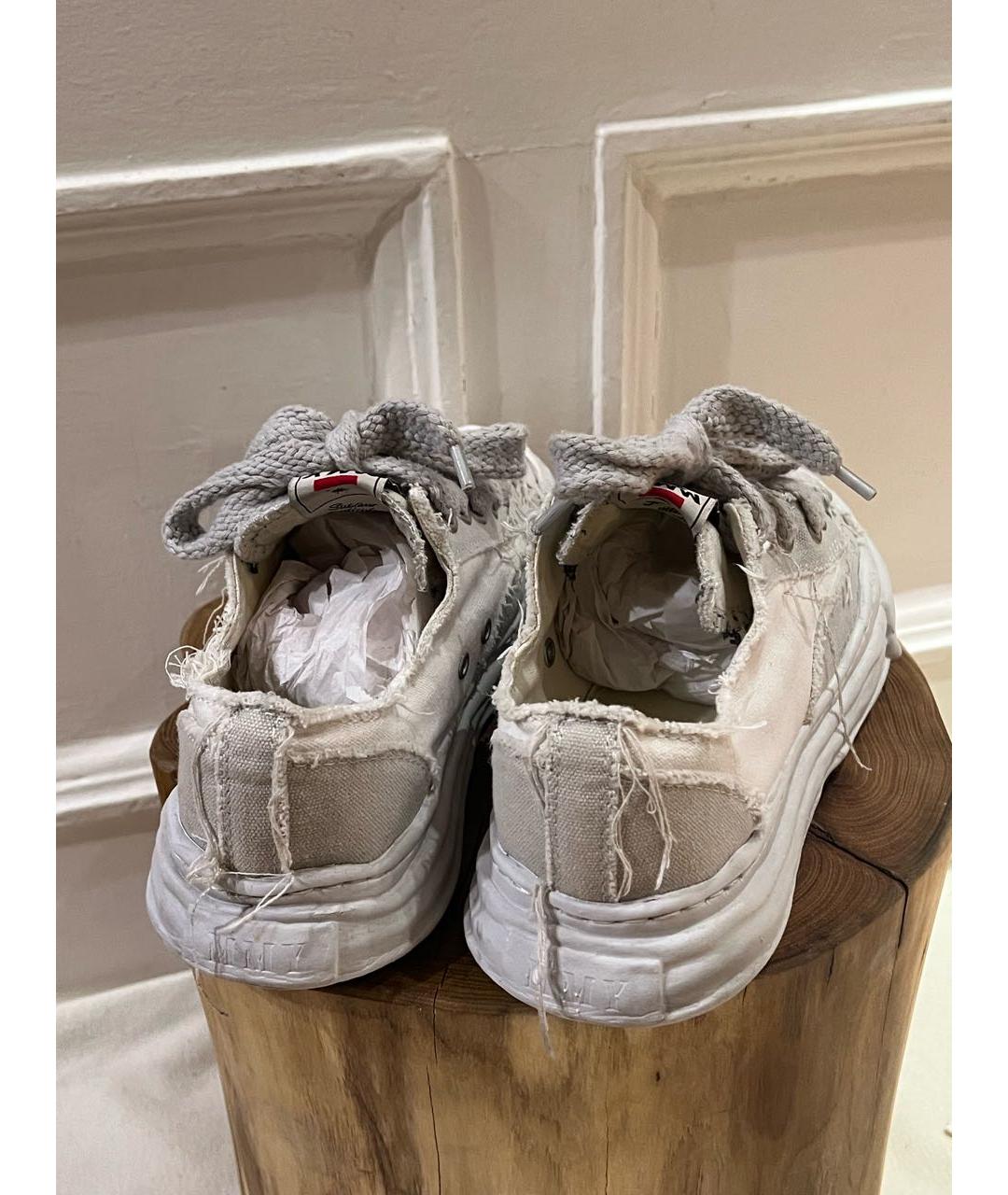 MAISON MIHARA YASUHIRO Серые текстильные низкие кроссовки / кеды, фото 4