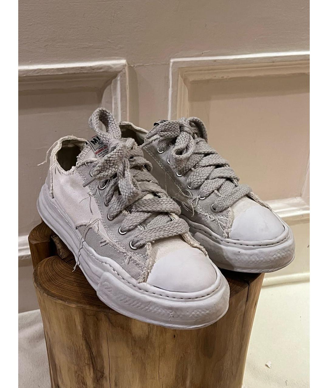 MAISON MIHARA YASUHIRO Серые текстильные низкие кроссовки / кеды, фото 2
