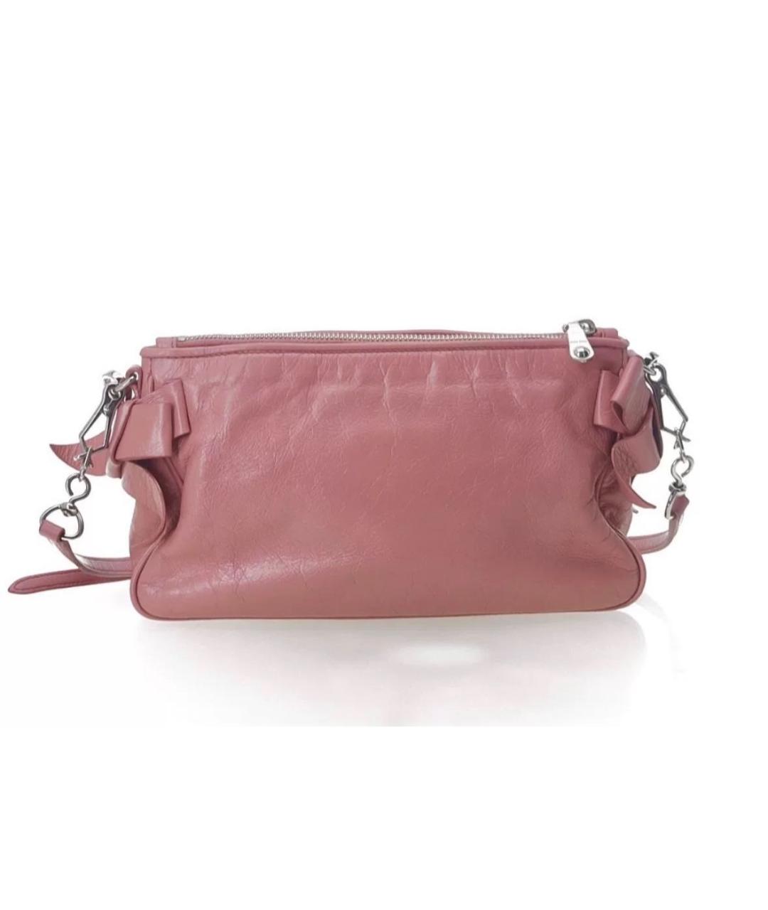 MIU MIU Розовая кожаная сумка с короткими ручками, фото 3
