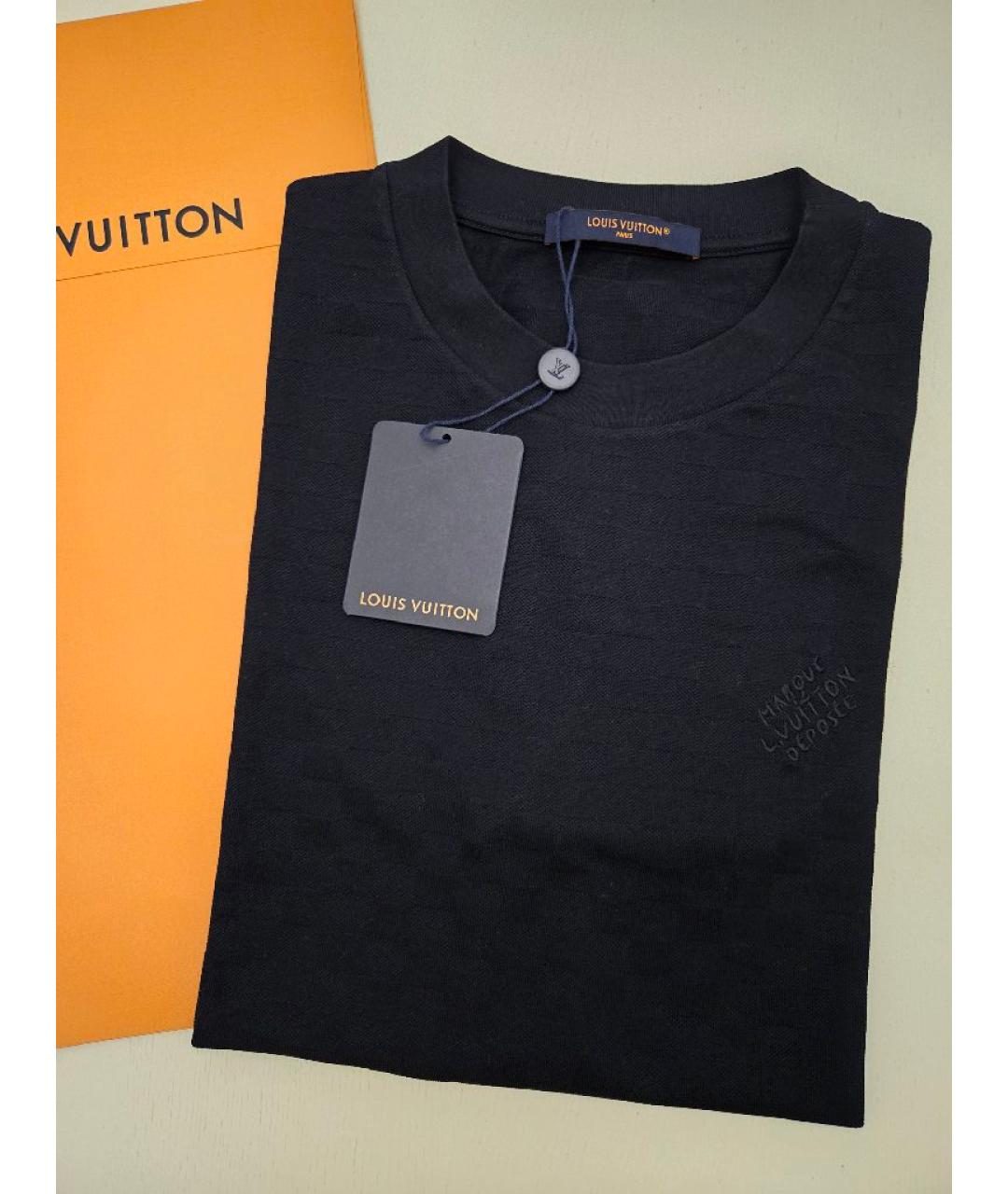 LOUIS VUITTON Синяя хлопковая футболка, фото 3