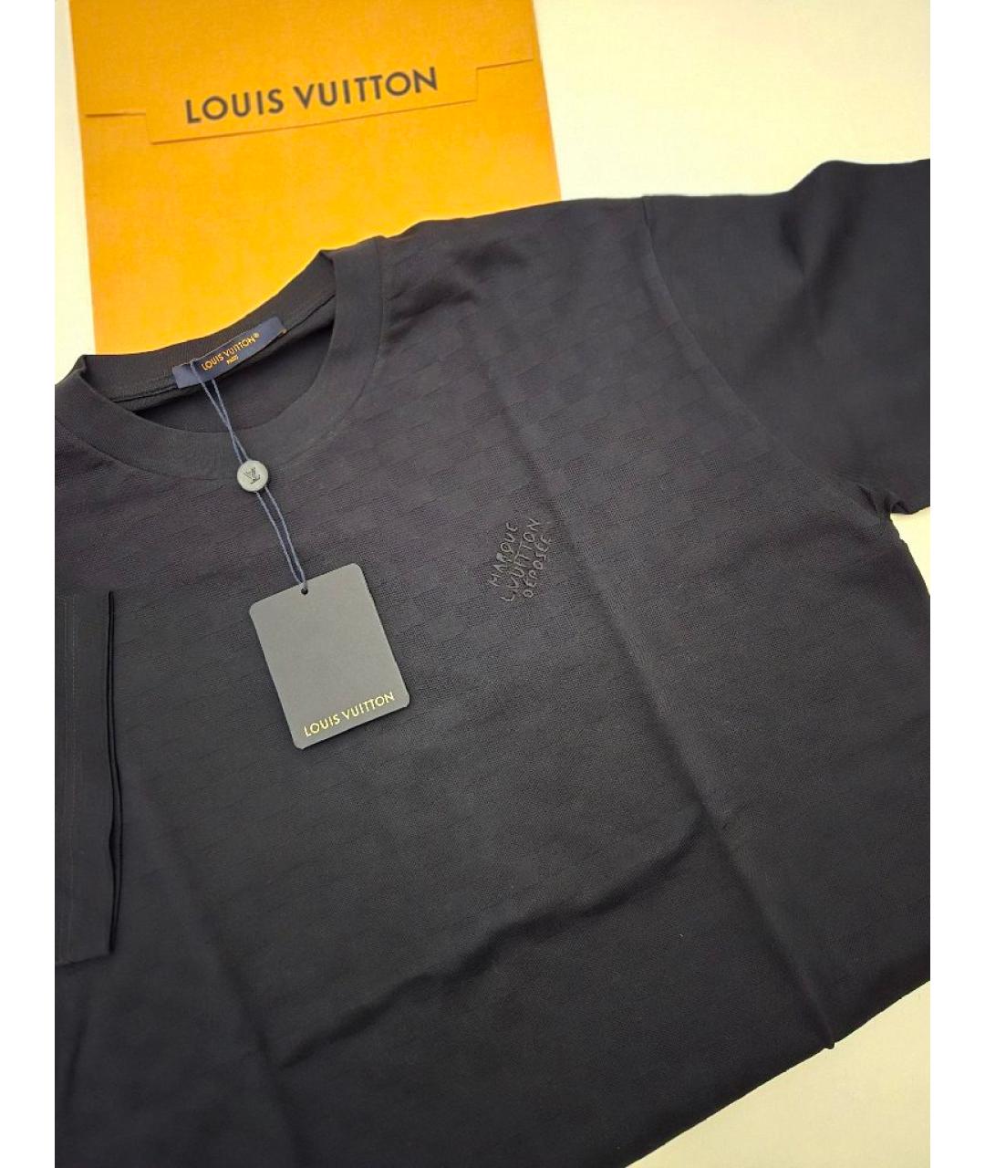 LOUIS VUITTON Синяя хлопковая футболка, фото 2