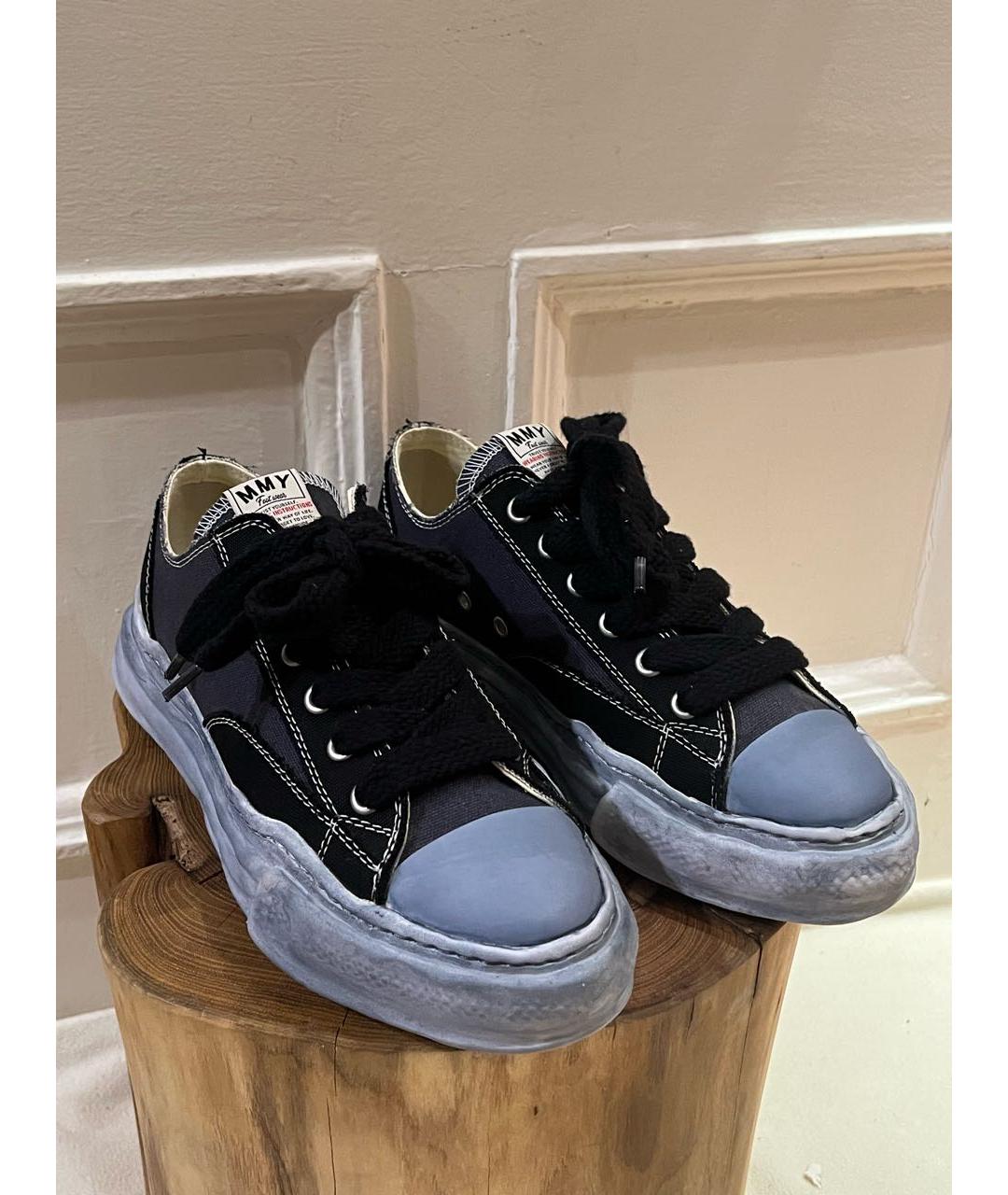 MAISON MIHARA YASUHIRO Синие текстильные низкие кроссовки / кеды, фото 2