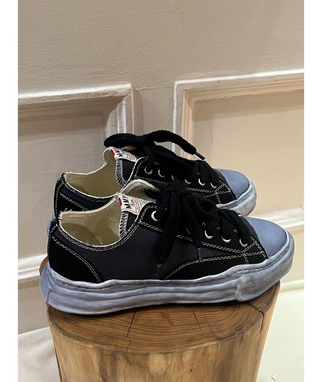 MAISON MIHARA YASUHIRO Синие текстильные низкие кроссовки / кеды, фото 3