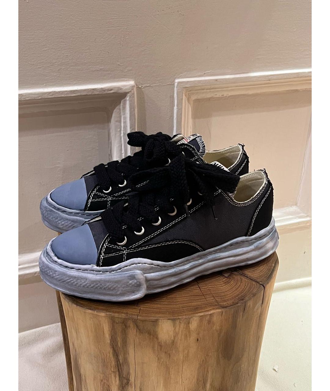 MAISON MIHARA YASUHIRO Синие текстильные низкие кроссовки / кеды, фото 6