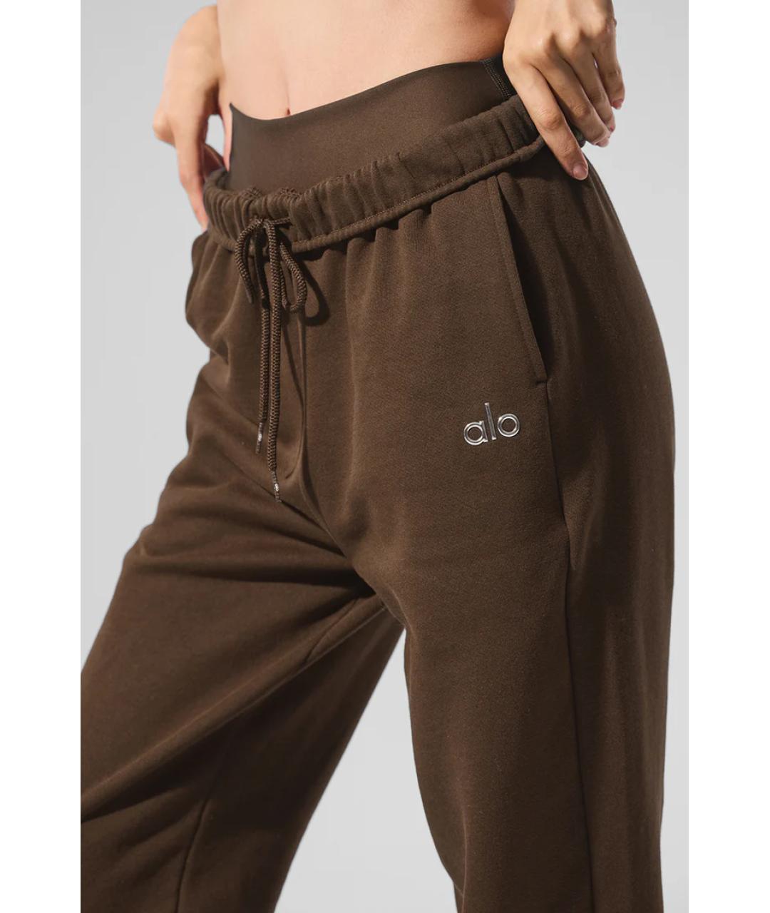 ALO YOGA Коричневые хлопковые спортивные брюки и шорты, фото 3