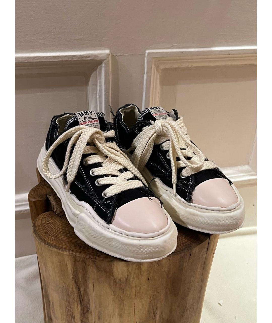 MAISON MIHARA YASUHIRO Черные текстильные низкие кроссовки / кеды, фото 2