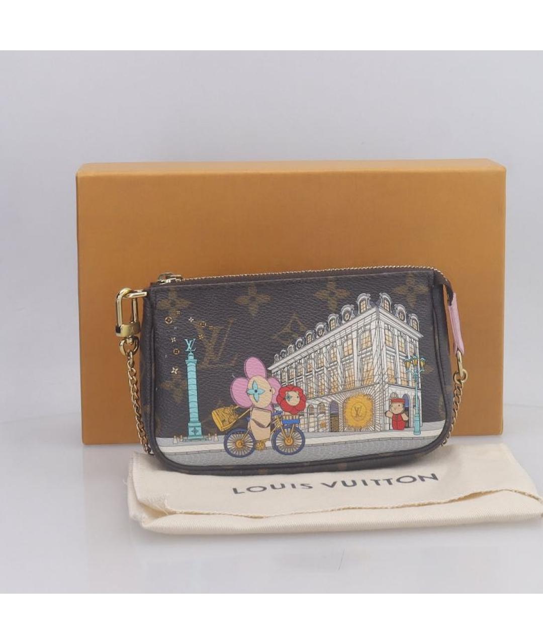 LOUIS VUITTON Коричневая кожаная сумка с короткими ручками, фото 2