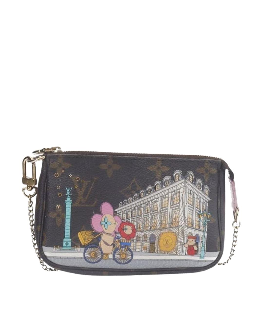 LOUIS VUITTON Коричневая кожаная сумка с короткими ручками, фото 1