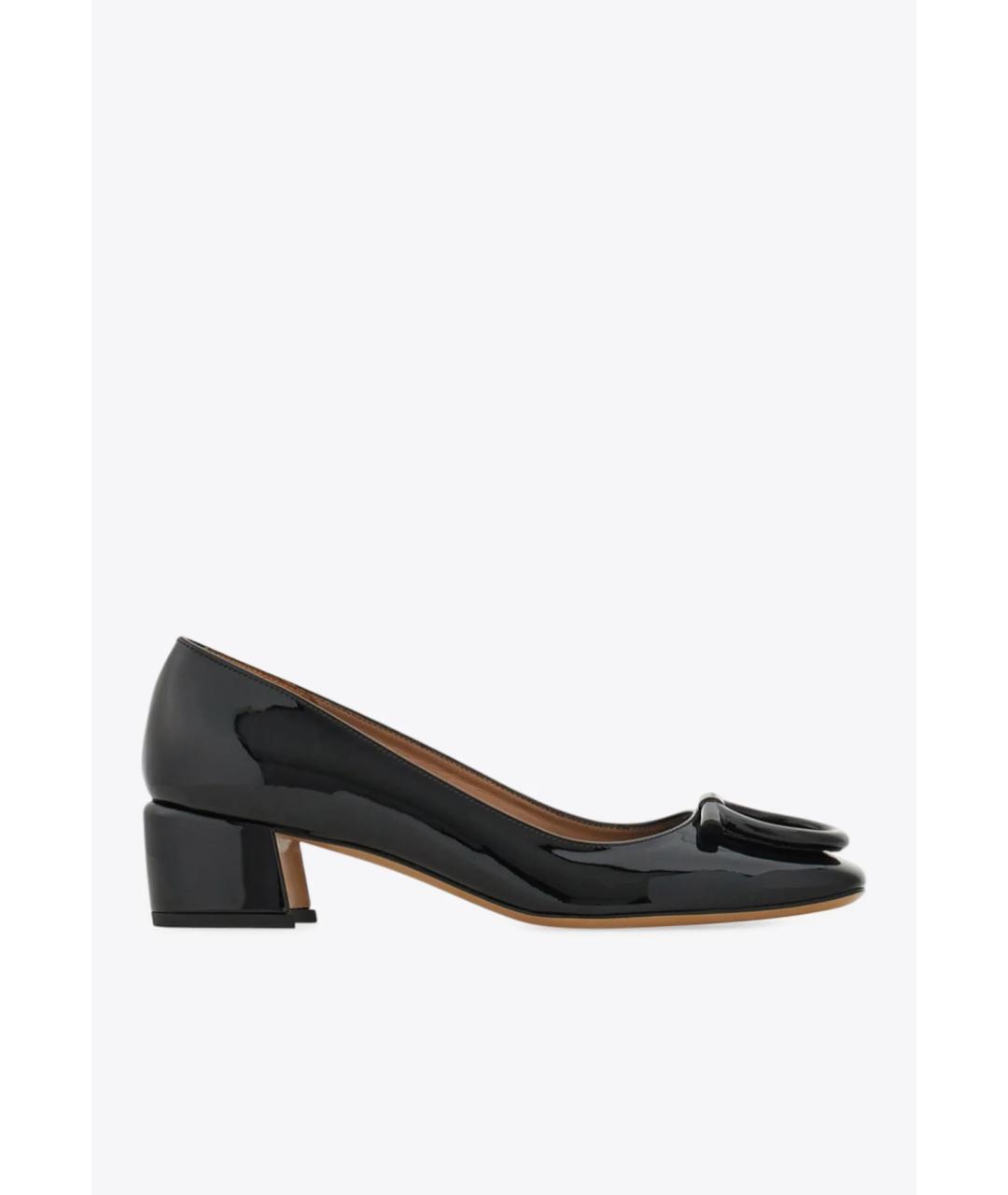 FERRAGAMO Черные кожаные туфли, фото 1