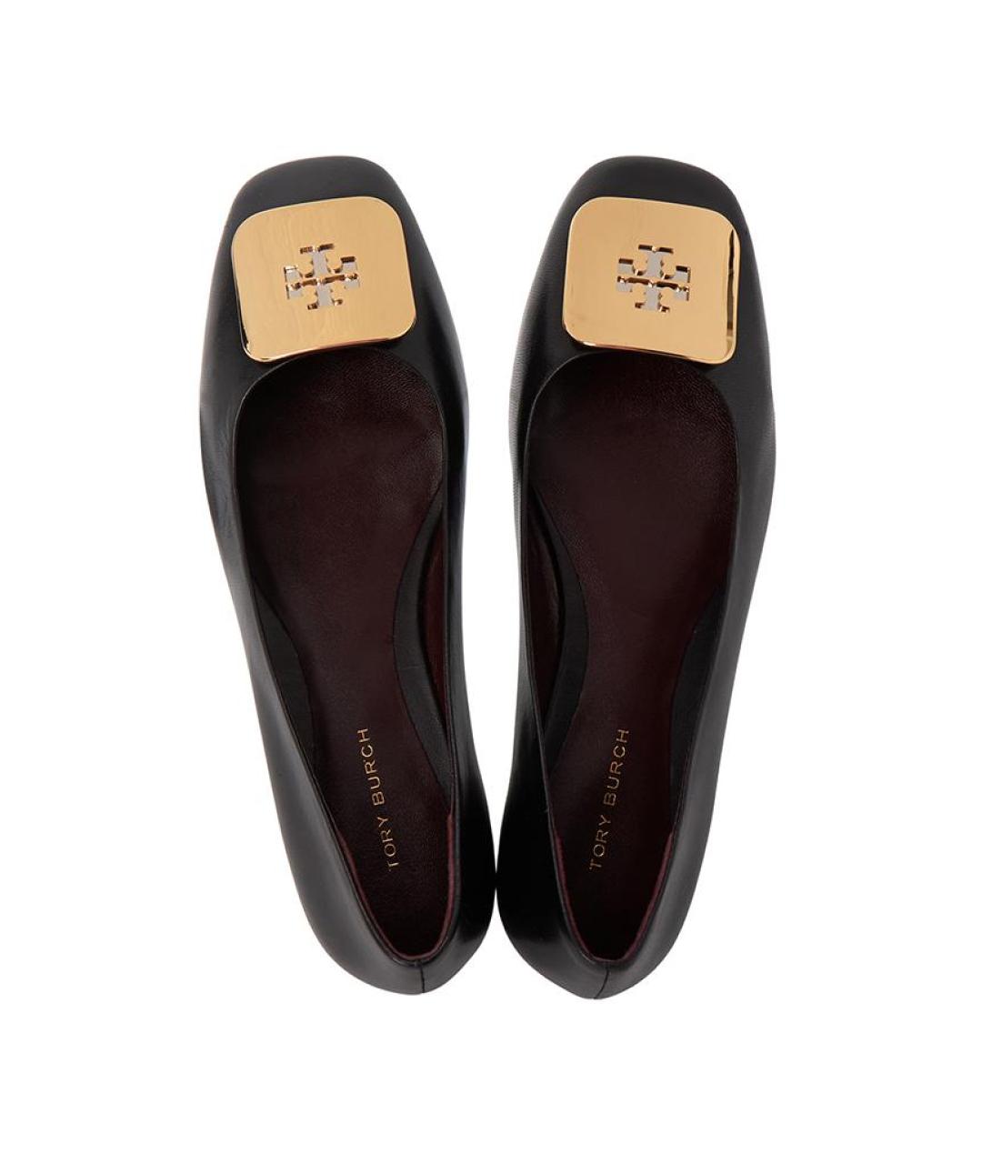 TORY BURCH Черные кожаные балетки, фото 3