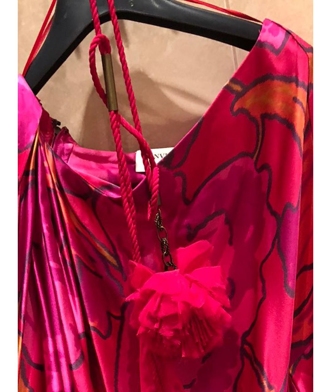 LANVIN Розовое шелковое платье, фото 5