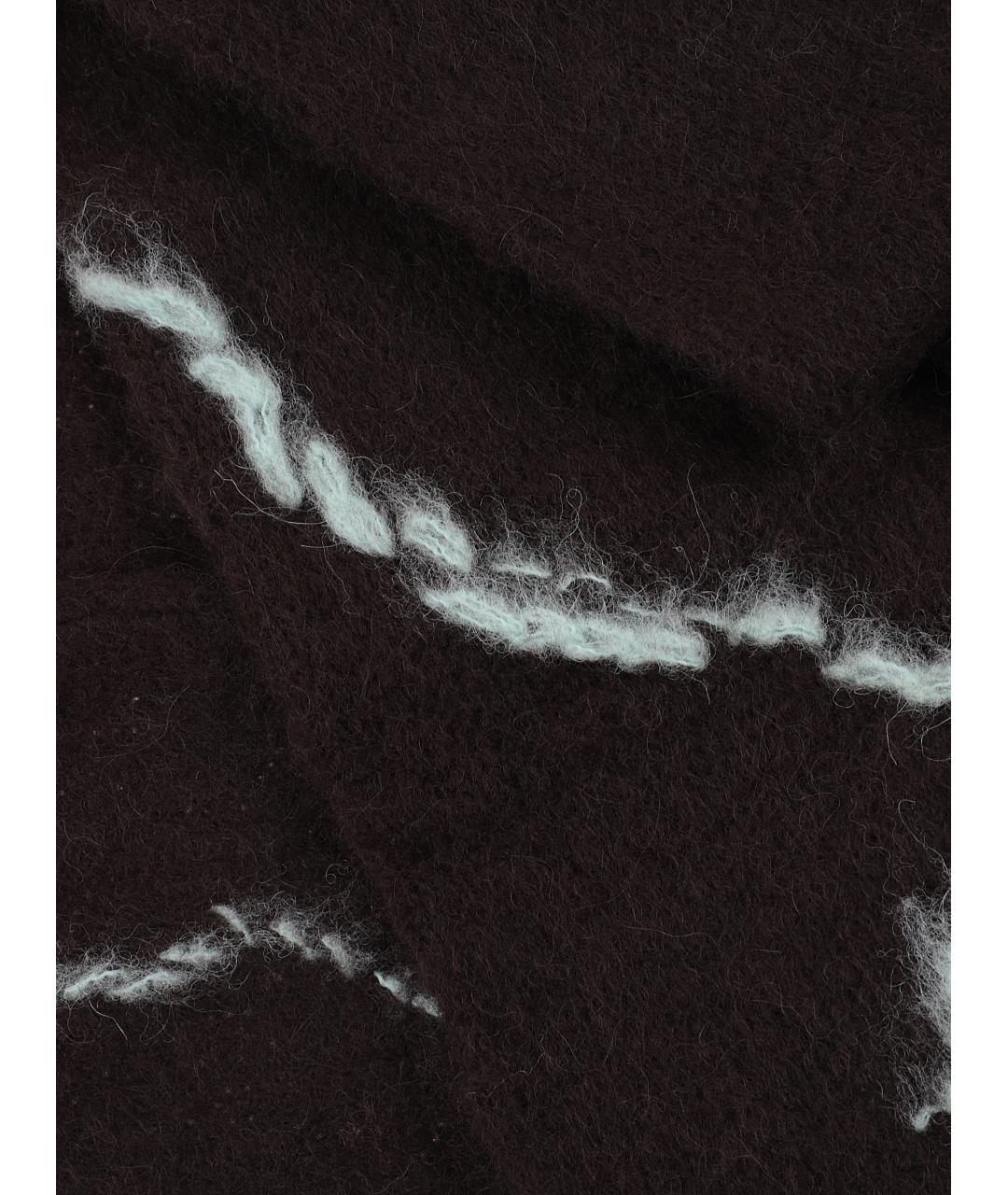 DRIES VAN NOTEN Коричневый шерстяной шарф, фото 3