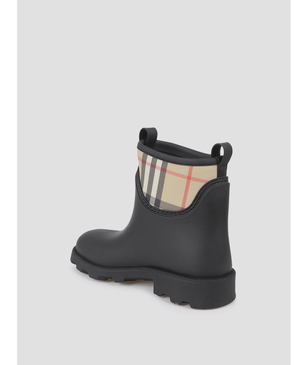 BURBERRY Черные синтетические высокие ботинки, фото 2