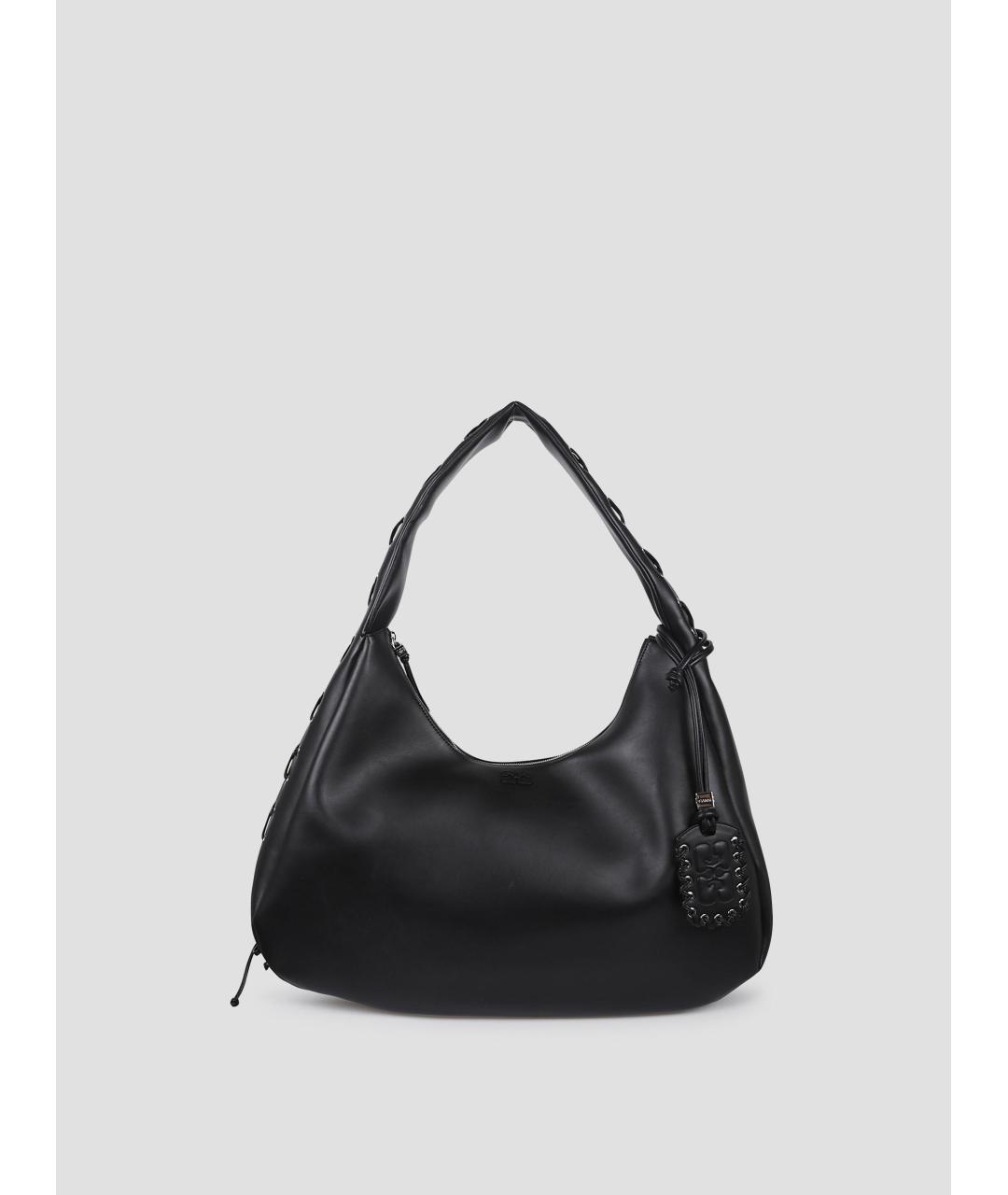 GANNI Черная сумка с короткими ручками, фото 4