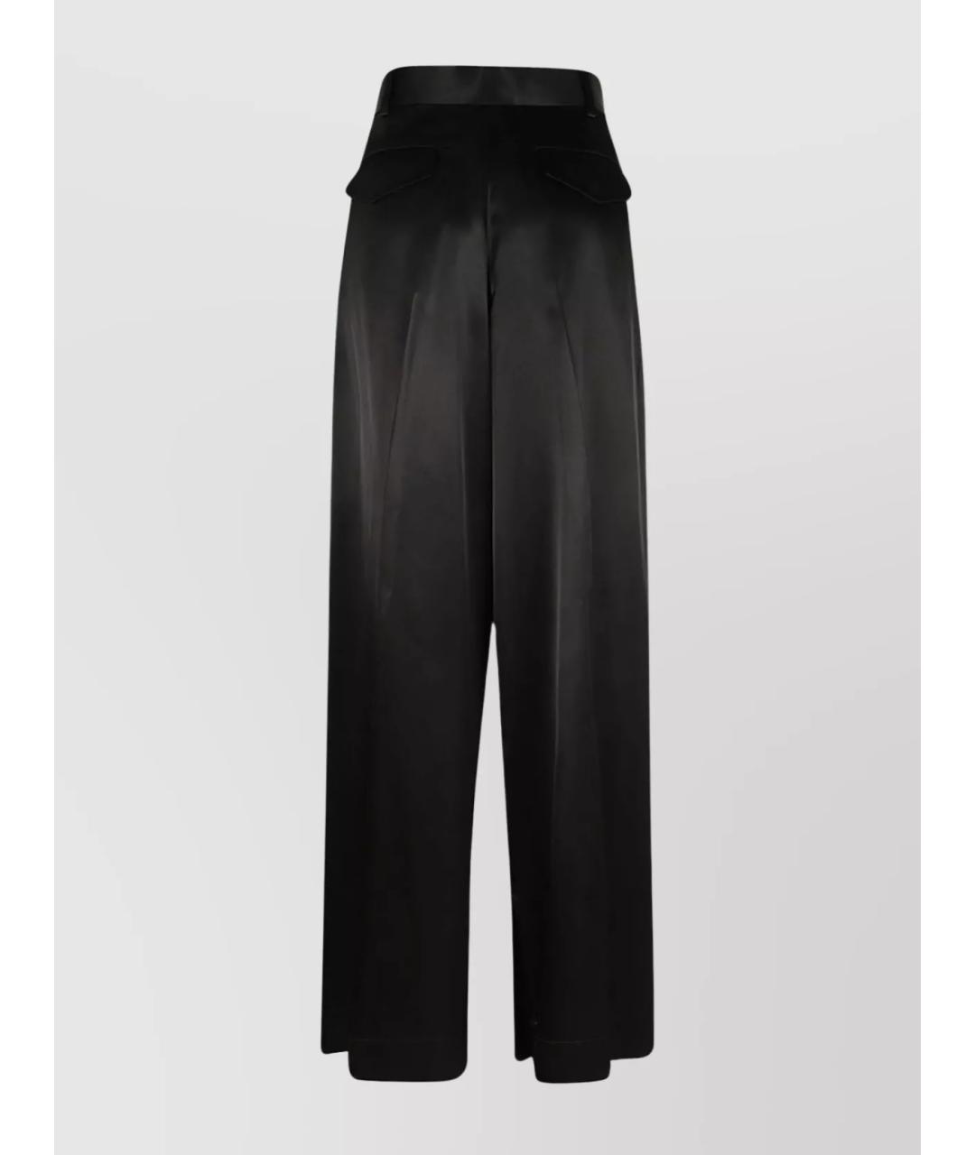 JIL SANDER Черные вискозные прямые брюки, фото 3