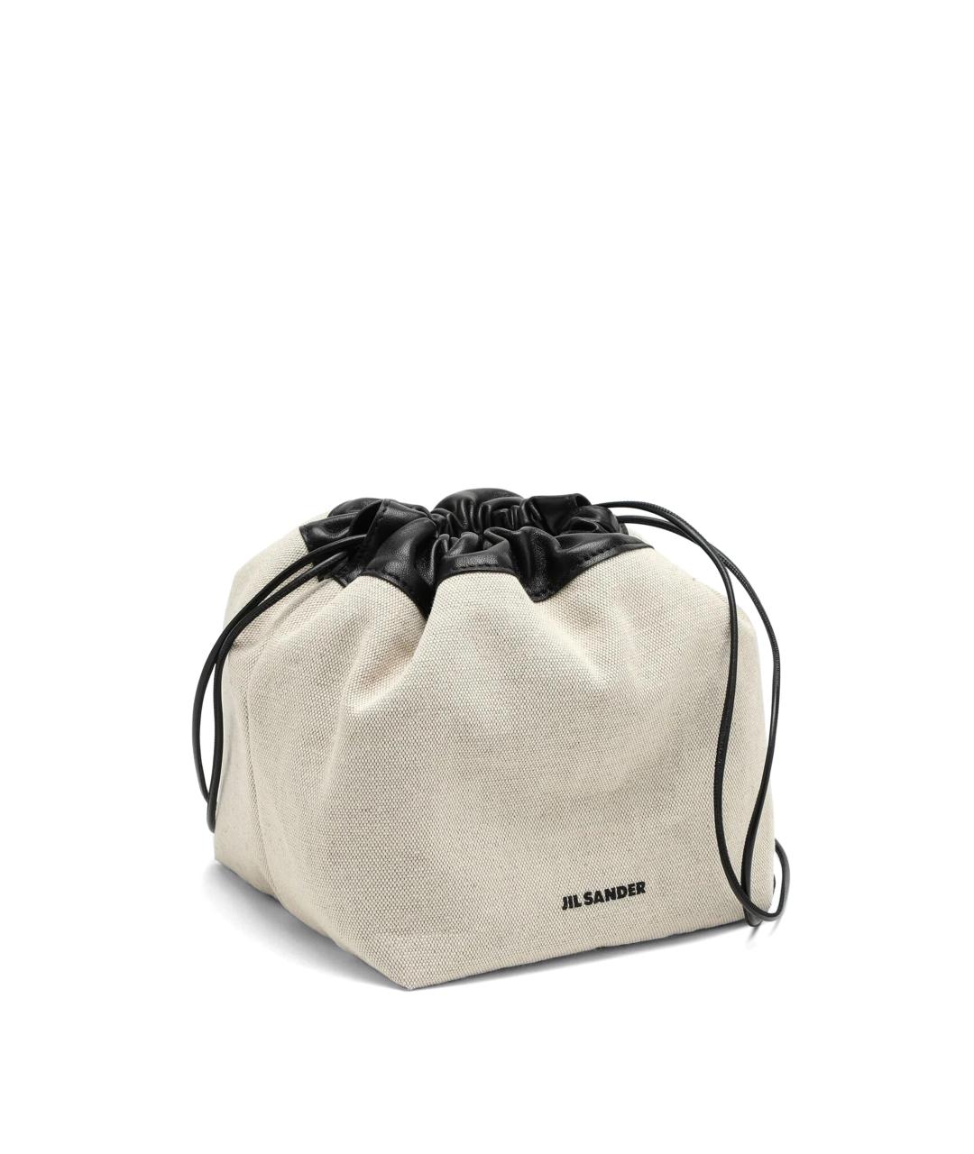 JIL SANDER Бежевая хлопковая сумка через плечо, фото 2