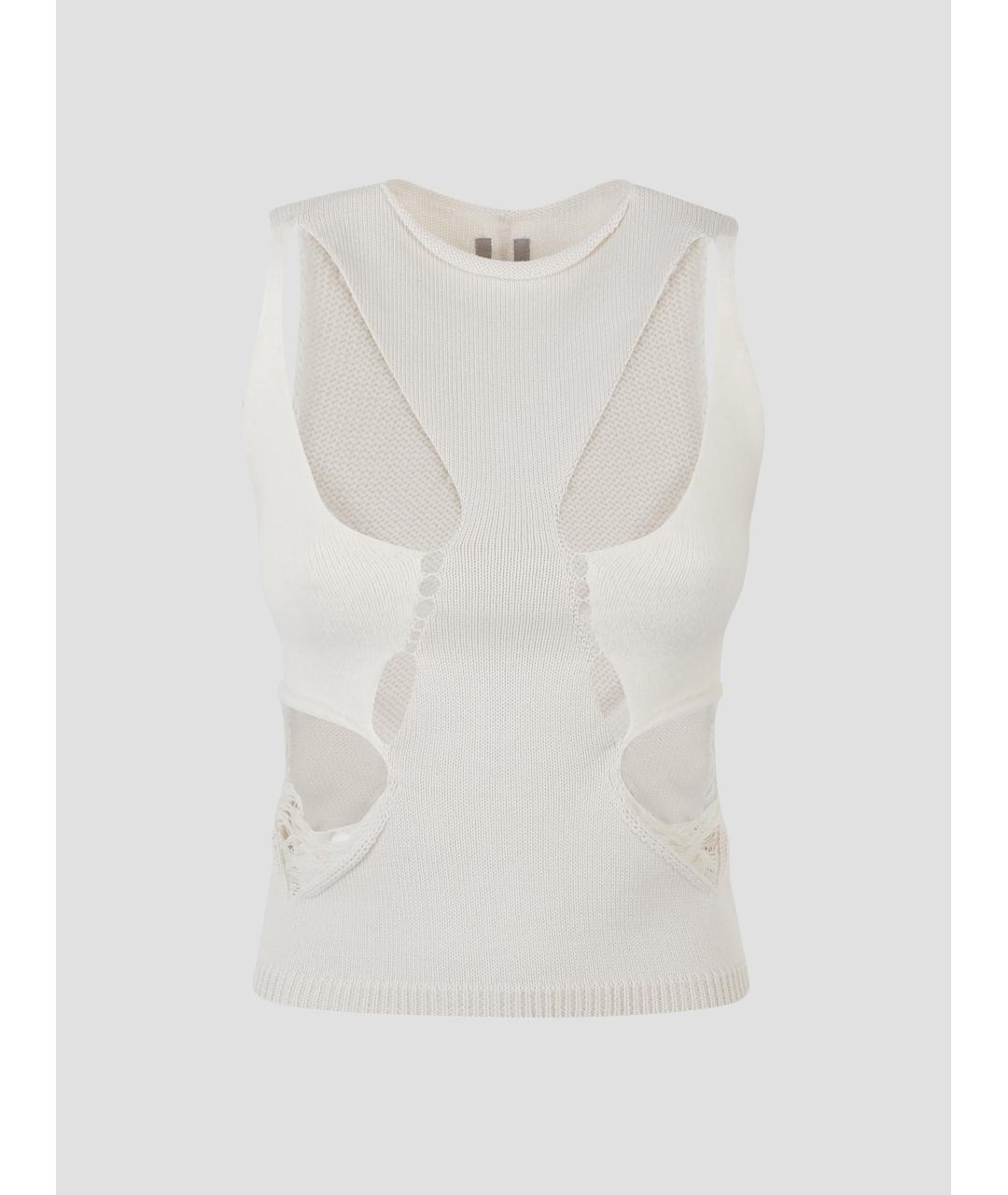 RICK OWENS Бежевая шерстяная майка, фото 4