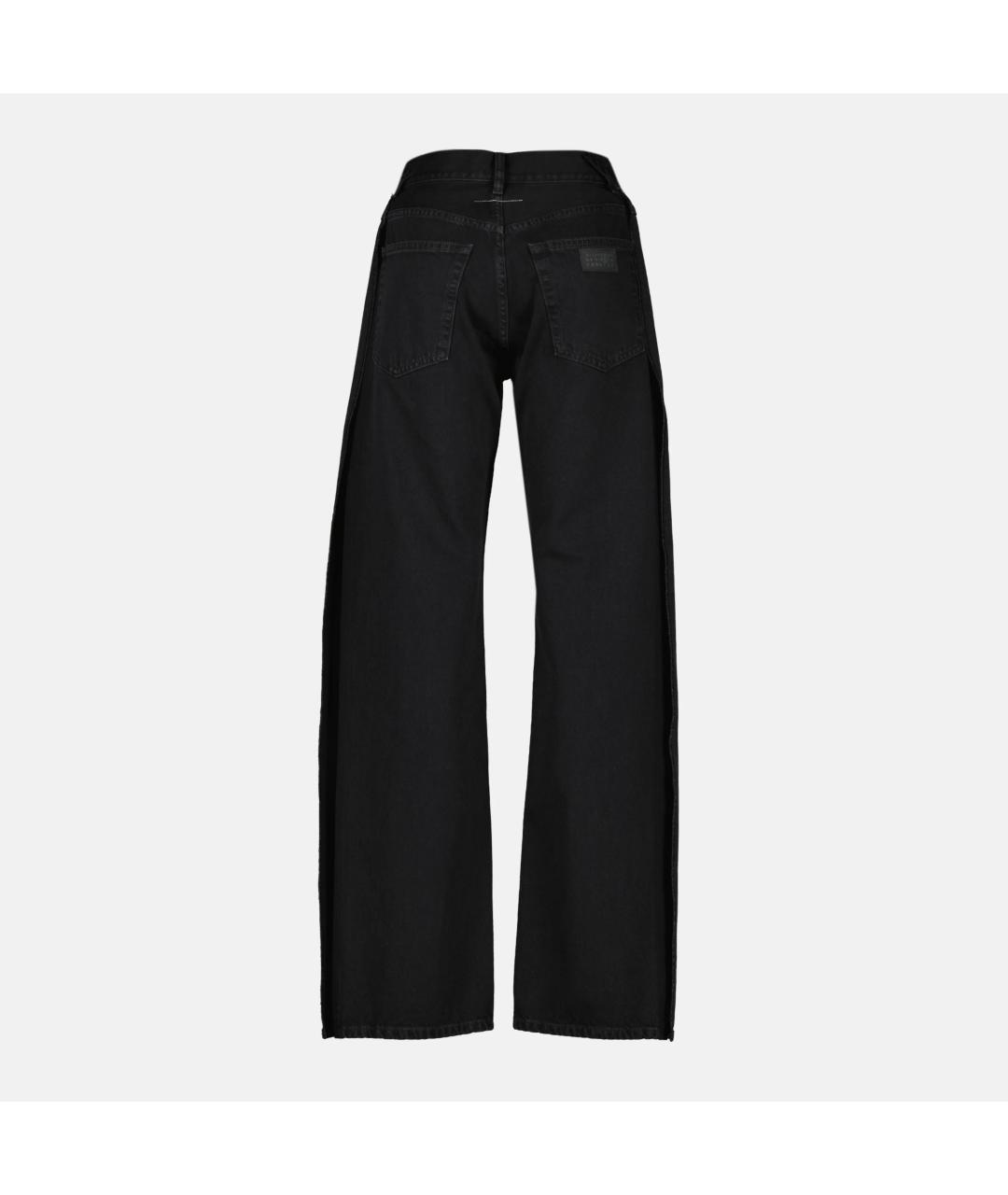 MM6 MAISON MARGIELA Черные хлопковые прямые джинсы, фото 2