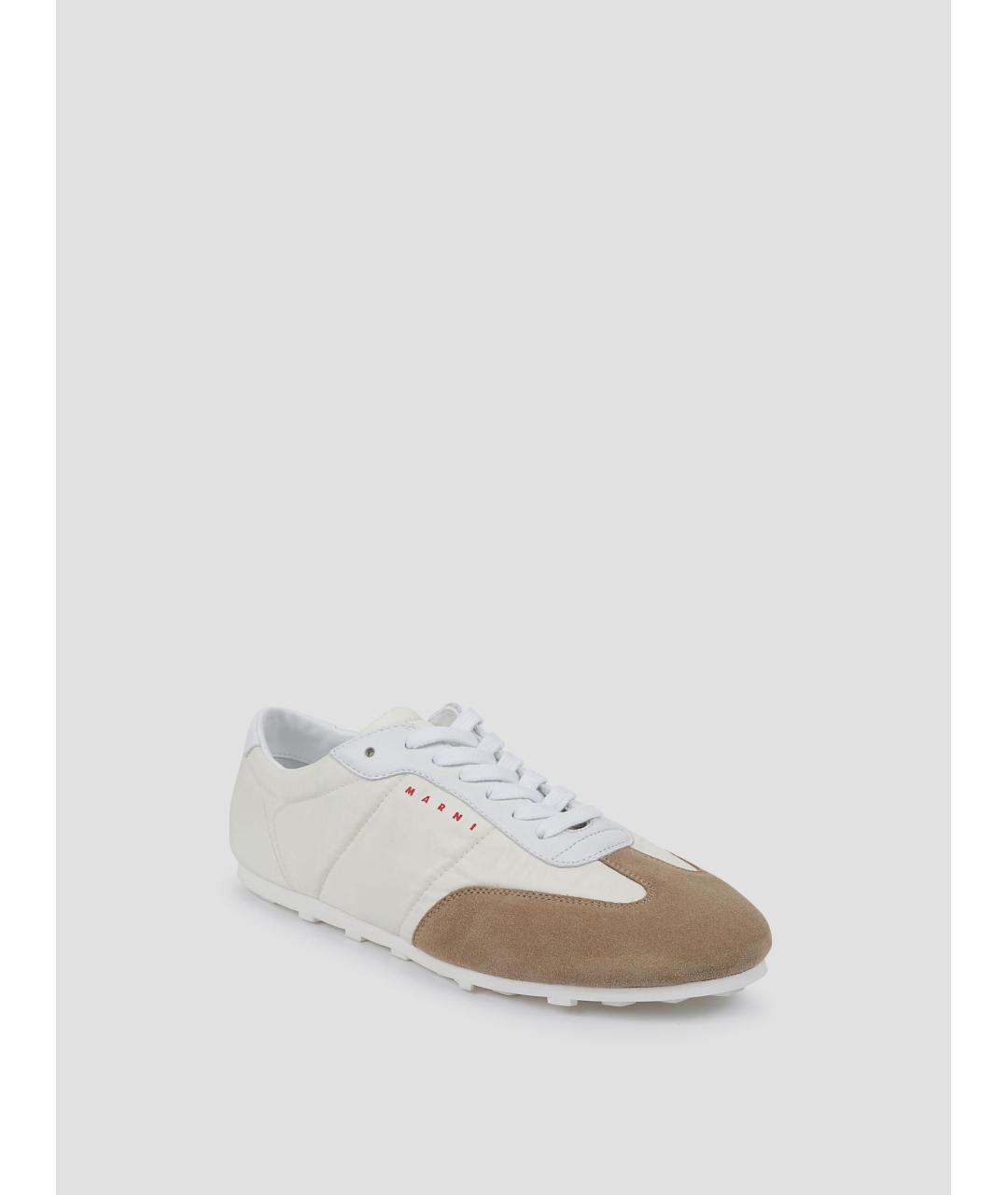 MARNI Белые кожаные кроссовки, фото 3