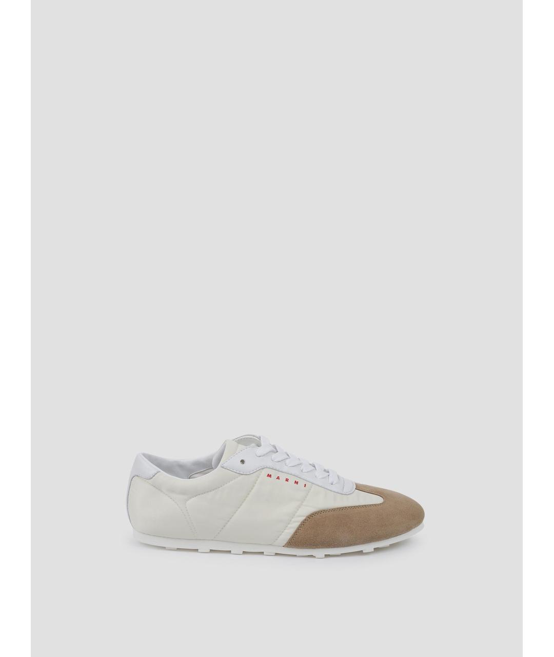 MARNI Белые кожаные кроссовки, фото 4