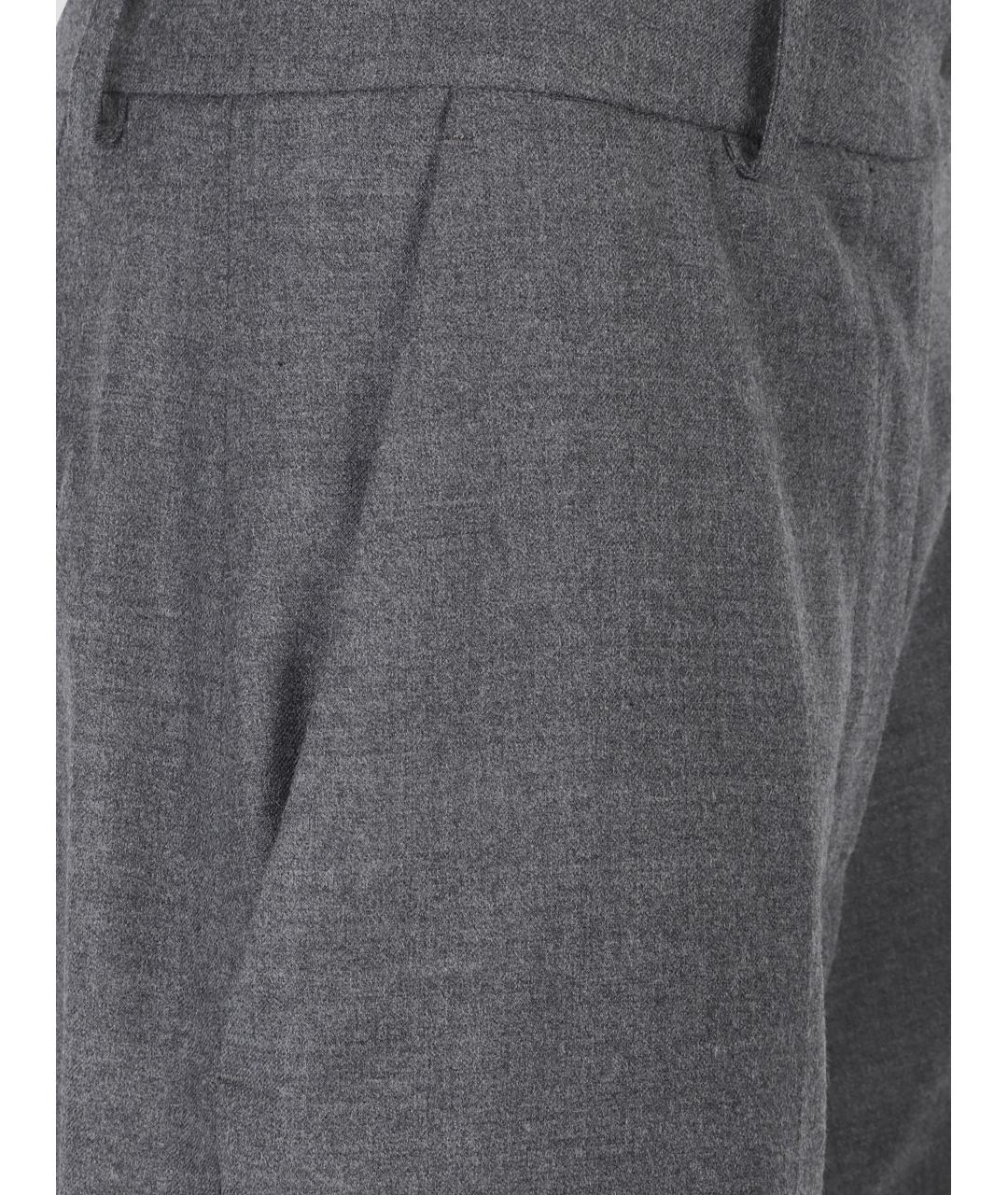 THE FRANKIE SHOP Серые шерстяные прямые брюки, фото 3