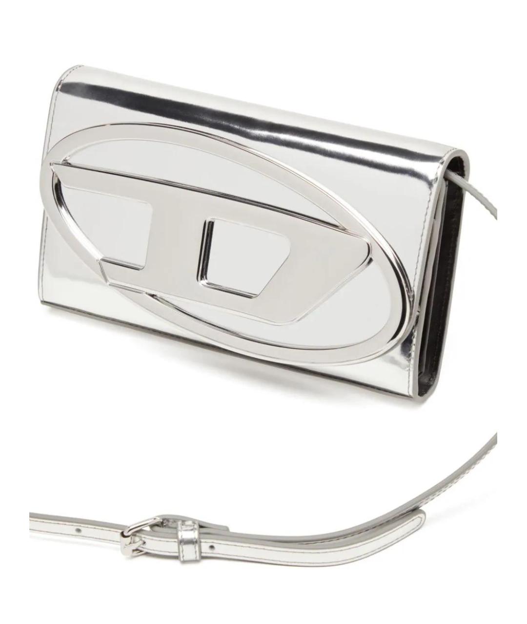 DIESEL Серебрянный кошелек из лакированной кожи, фото 4