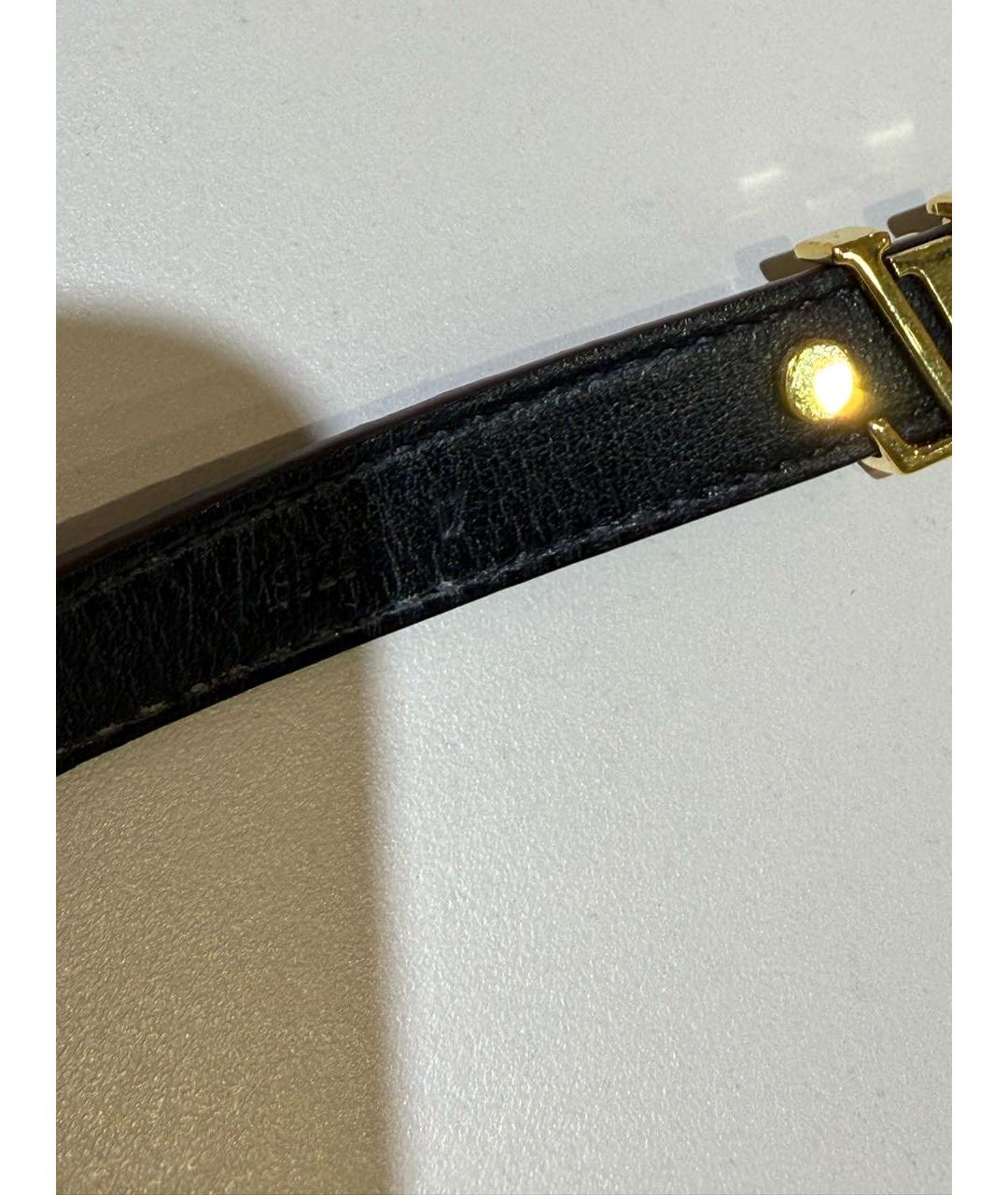 LOUIS VUITTON Коричневый кожаный браслет, фото 7