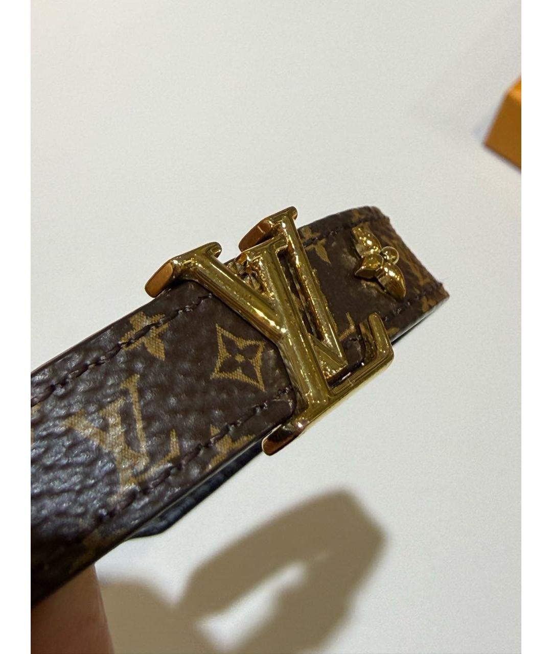 LOUIS VUITTON Коричневый кожаный браслет, фото 8