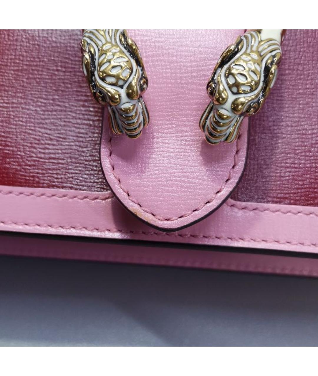 GUCCI Розовая кожаная сумка через плечо, фото 7