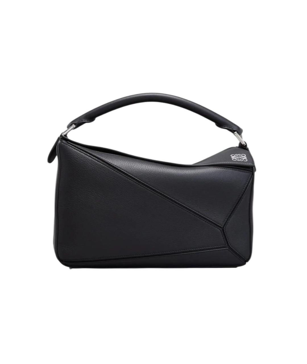 LOEWE Черная кожаная сумка с короткими ручками, фото 9