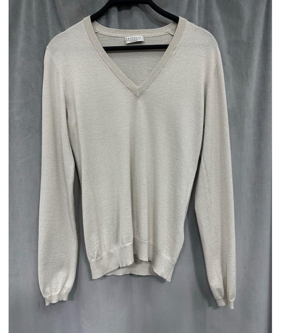 BRUNELLO CUCINELLI Бежевый кашемировый джемпер / свитер, фото 7