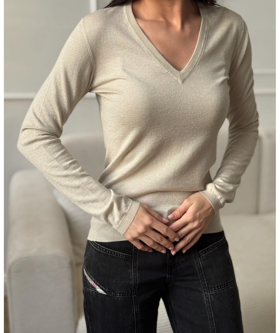 BRUNELLO CUCINELLI Бежевый кашемировый джемпер / свитер, фото 6